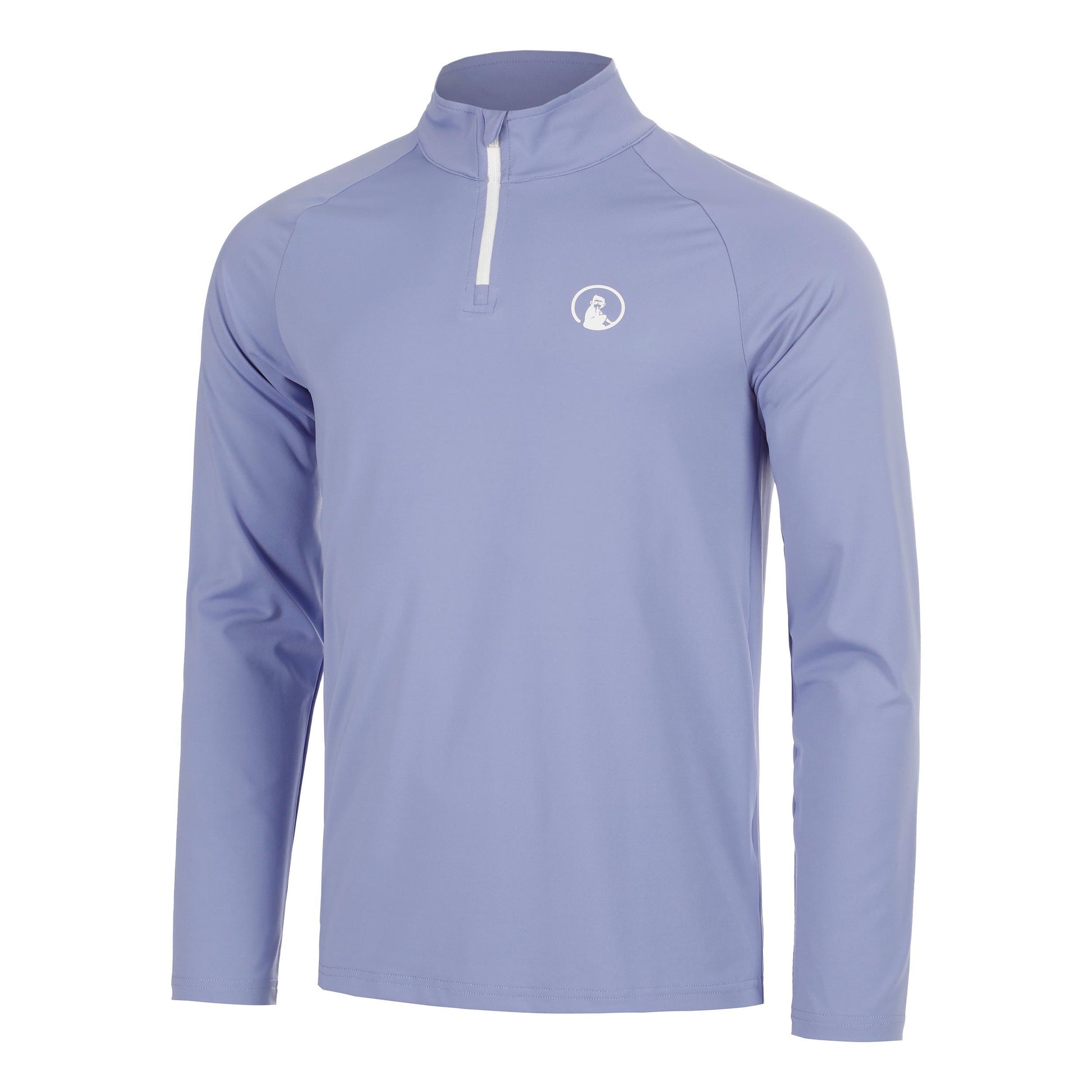 Quiet Please Glow Big Serve 1/4 Zip Manica lunga Uomini - blu, crema