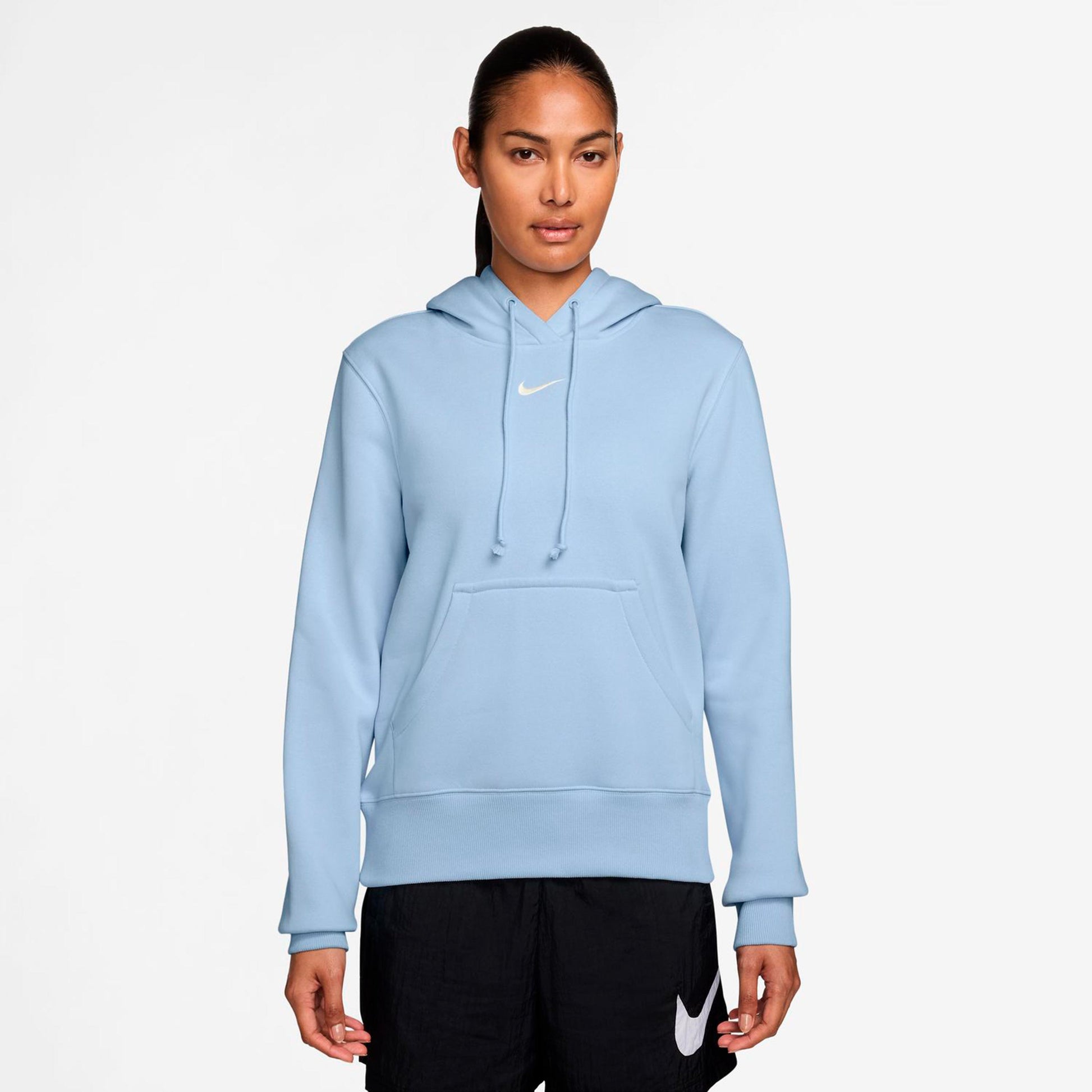 Nike Phoenix Fleece Felpa con cappuccio Donna - blu chiaro