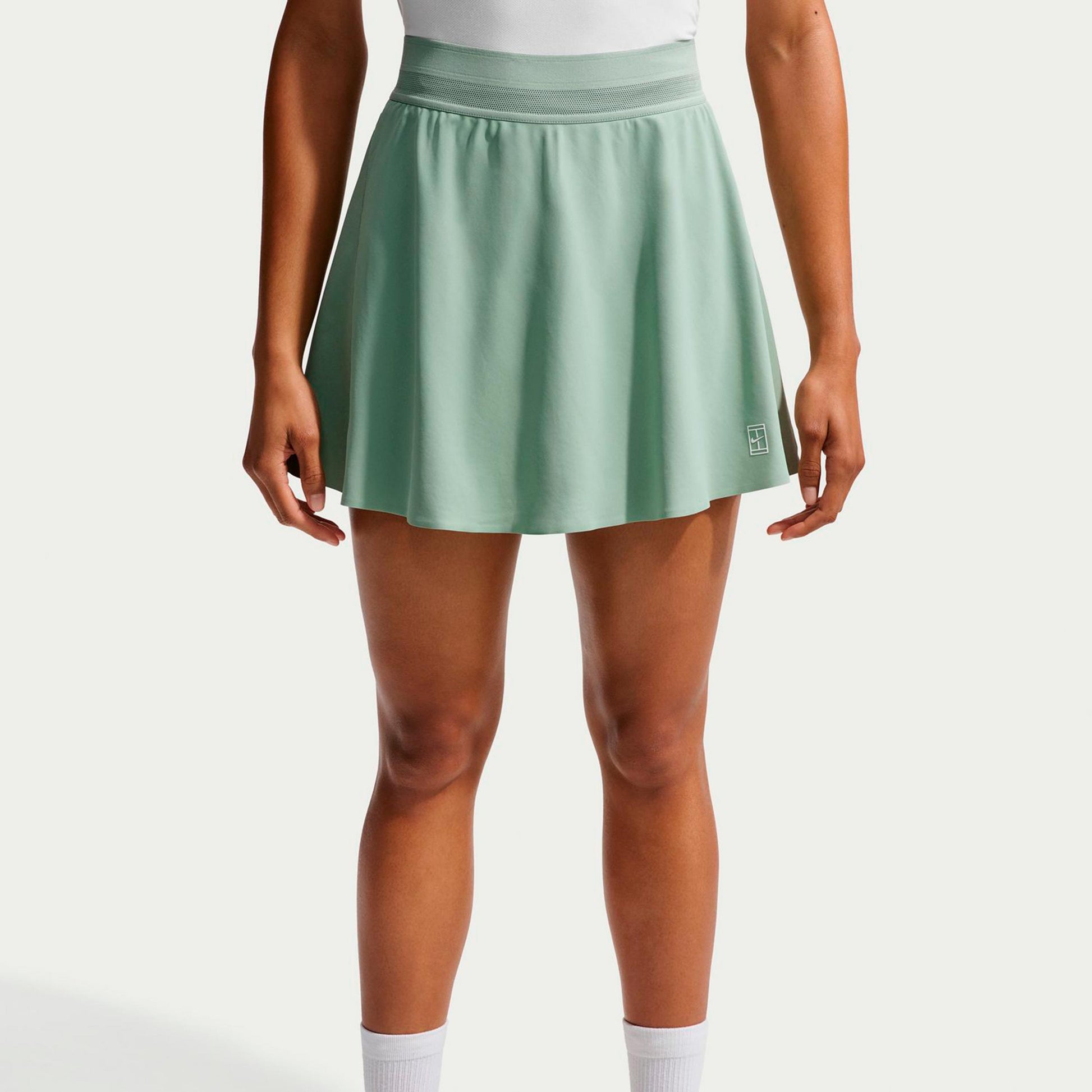 Nike Court Dri-FIT Advantage Ace High Rise Gonna Donna - grigio-verde, bianco