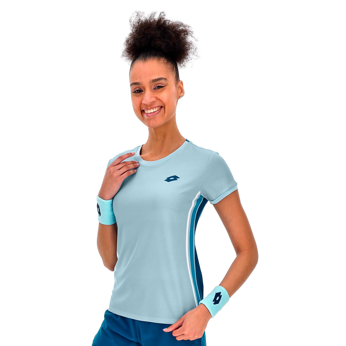 Lotto Tech VI Maglietta Donna - blu chiaro, bianco