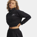 Rival Fleece Script Halfzip Manica lunga Donna-nero, bianco