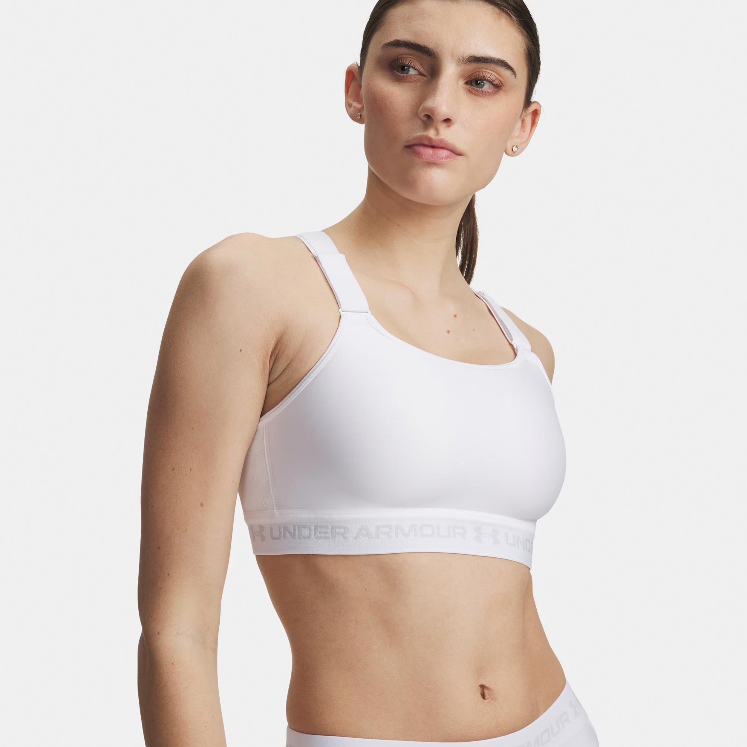 Under Armour HeatGear High Reggiseni sportivi Donna-bianco, grigio