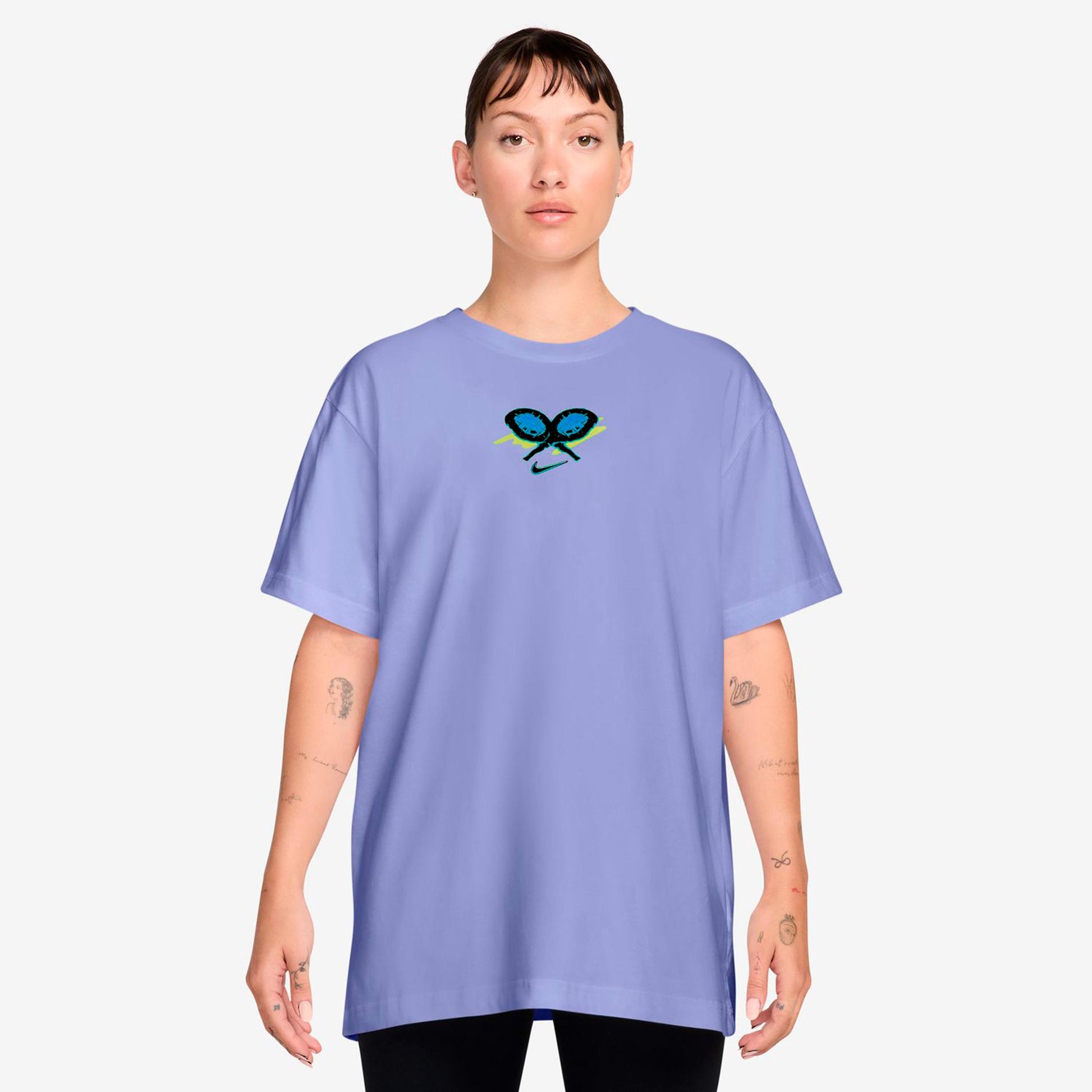 Nike Dri-Fit Slam Oversize Maglietta Donna-grigio-blu