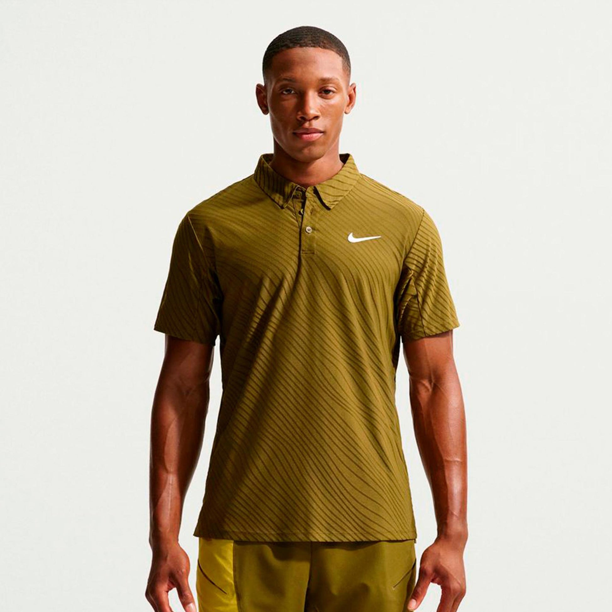 Nike Jannik Sinner Court Dri-Fit Advantage Slam Polo Uomini-oliva, bianco