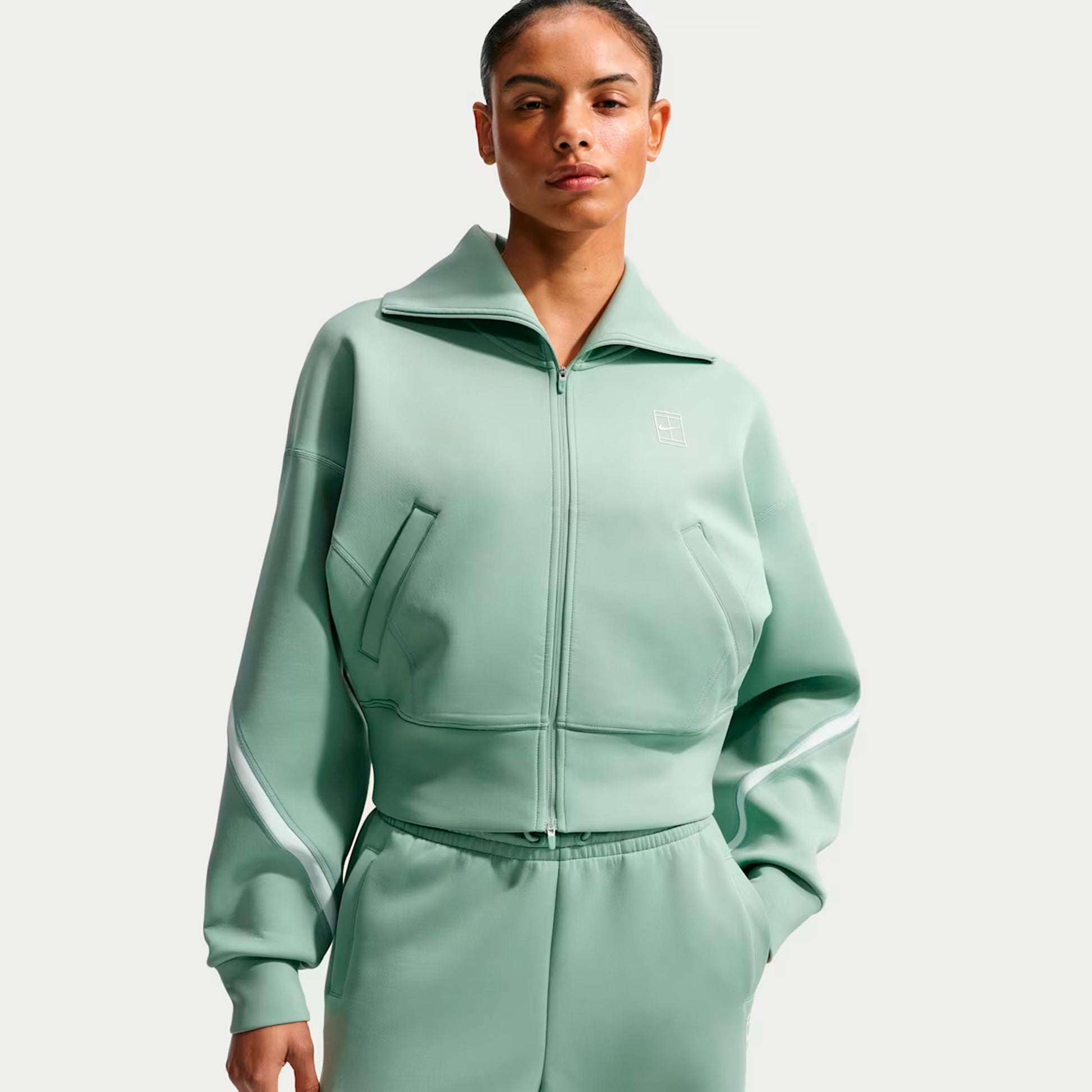 Nike Court Dri-Fit Advantage  Giacca da allenamento Donna - grigio-verde, bianco