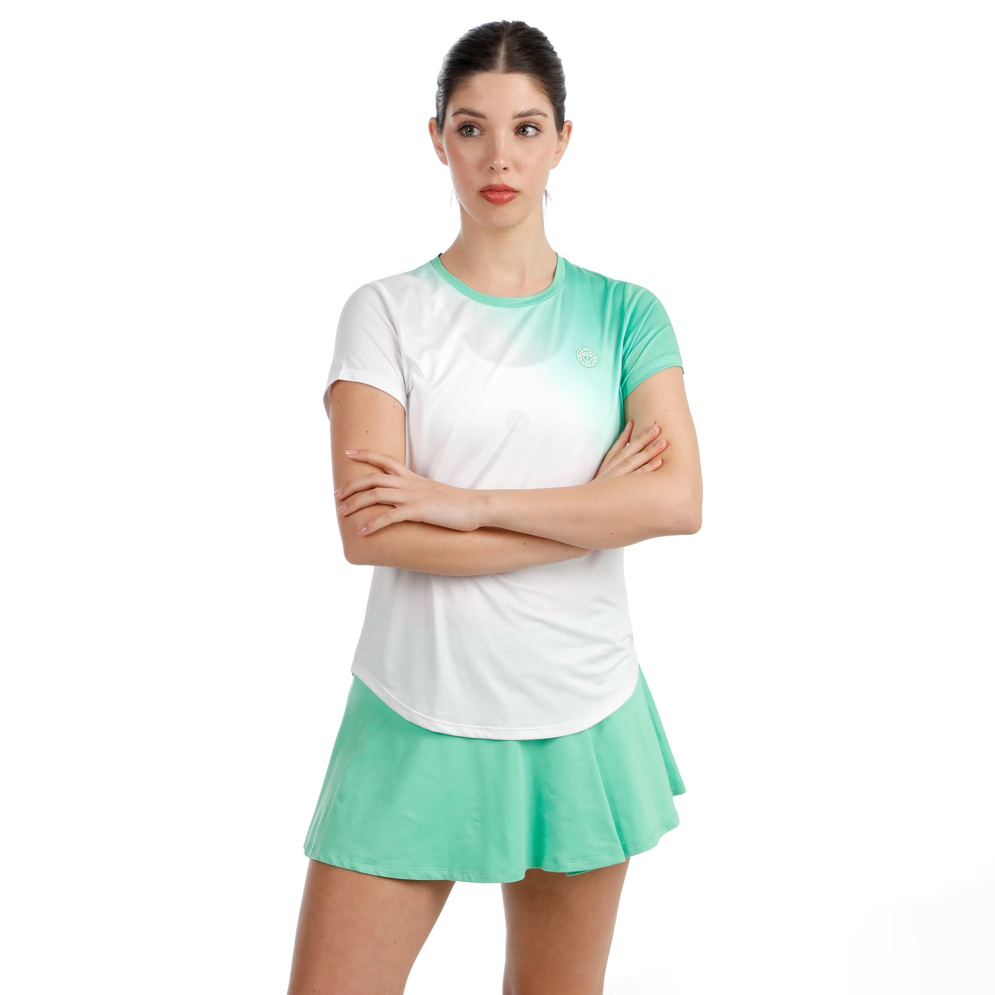 BIDI BADU Crew Fade 2.0 Maglietta Donna-verde, bianco