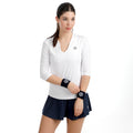 Crew 2.0 V-Neck Manica lunga Donna-bianco