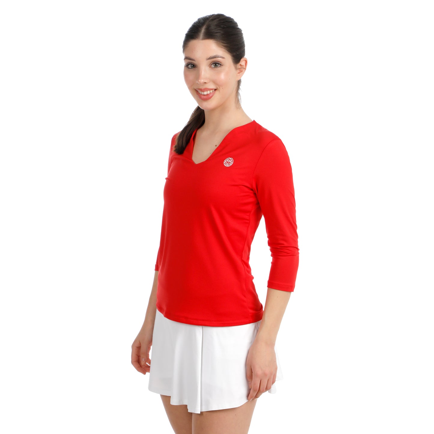 BIDI BADU Crew 2.0 V-Neck Manica lunga Donna-rosso