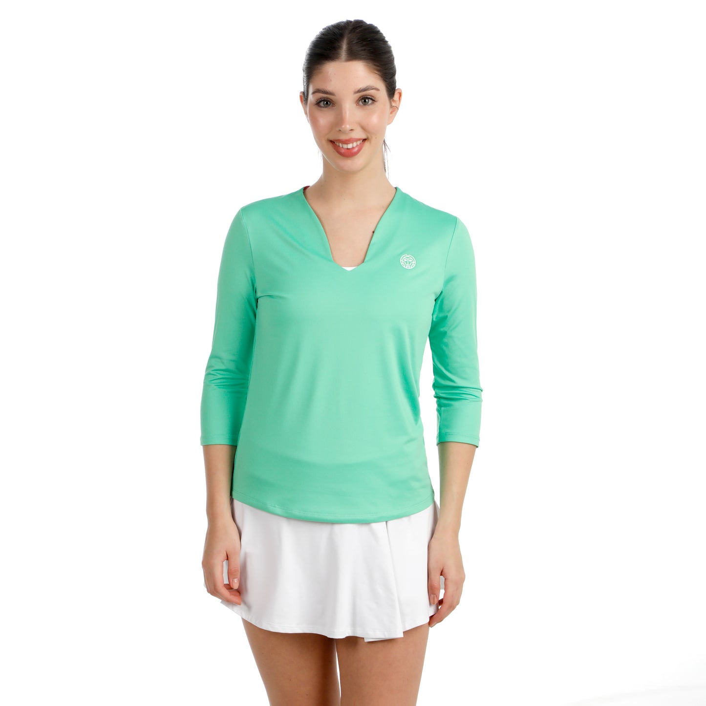 BIDI BADU Crew 2.0 V-Neck Manica lunga Donna-verde