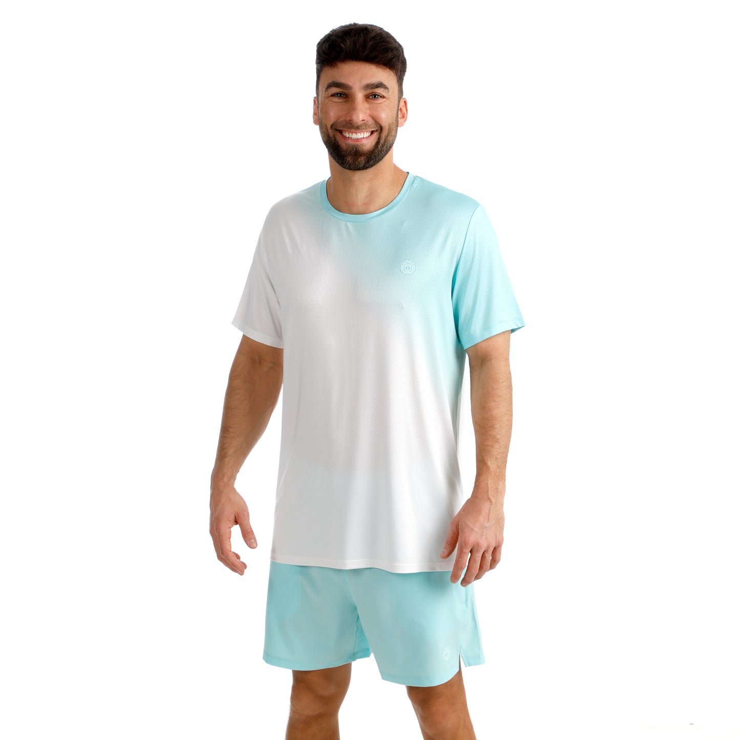 BIDI BADU Crew 2.0 Maglietta Uomini-turchese, bianco