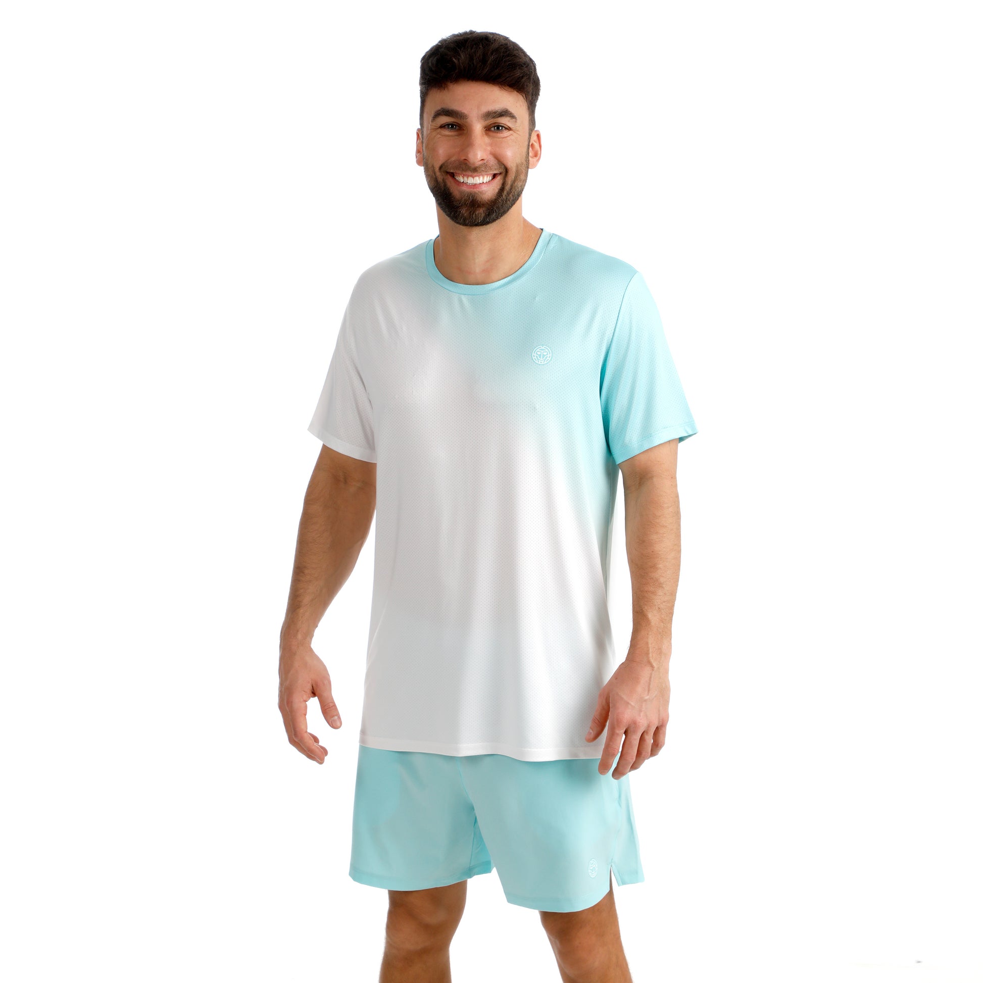 BIDI BADU Crew 2.0 Maglietta Uomini-turchese, bianco
