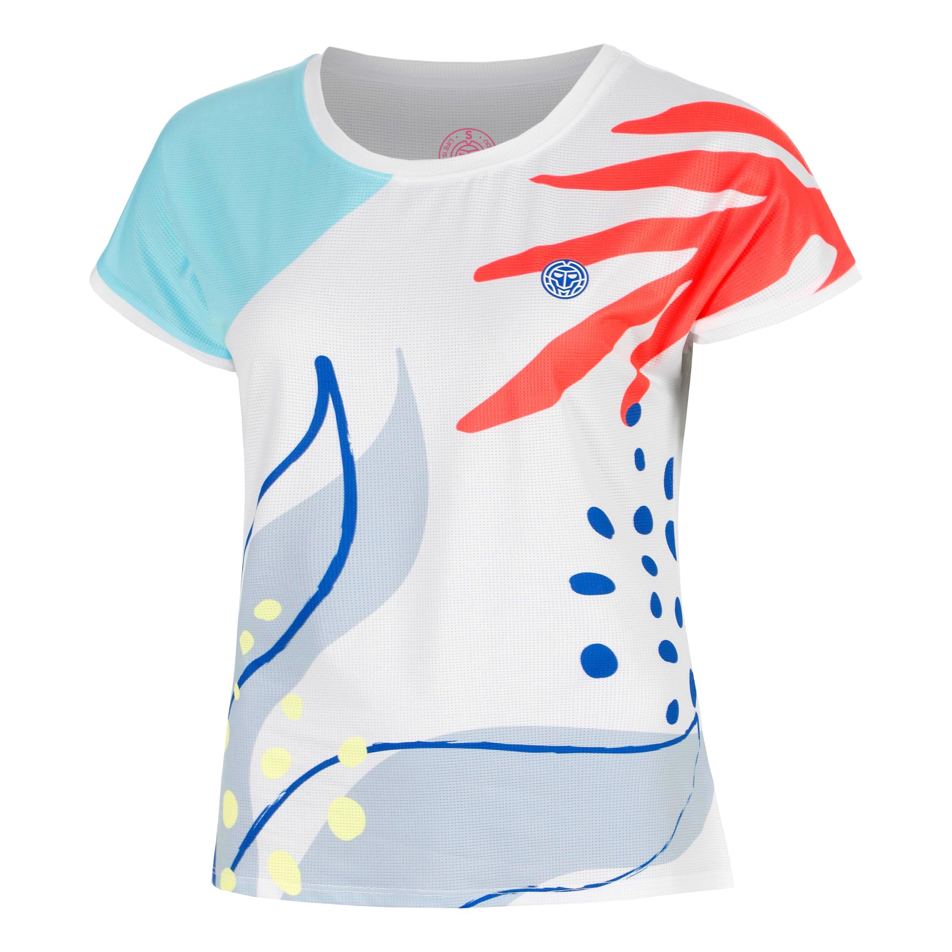 BIDI BADU Hey Laguna Maglietta Donna-bianco, multicolore