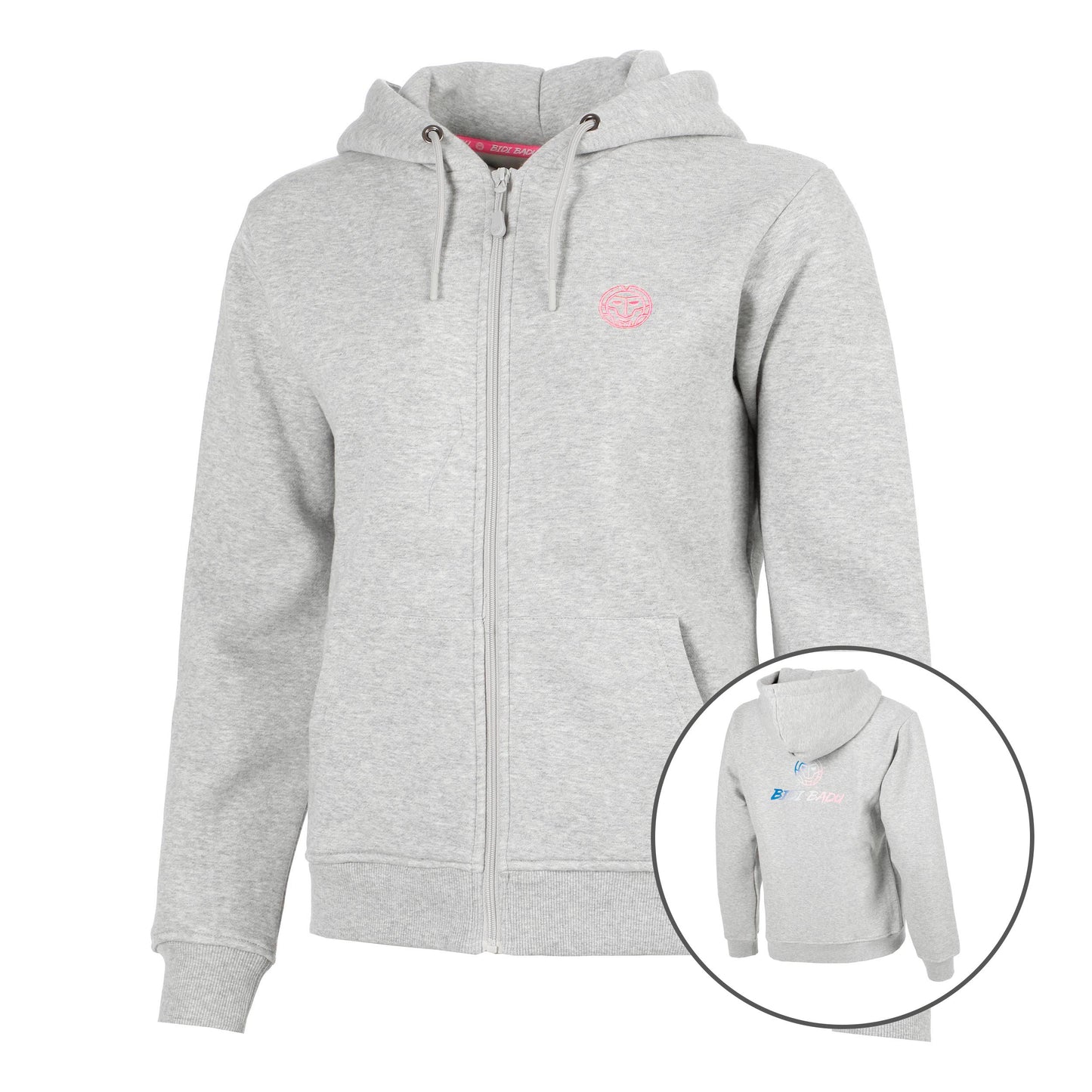 BIDI BADU Hey Laguna Logo Zip Felpa con cappuccio Donna-grigio chiaro