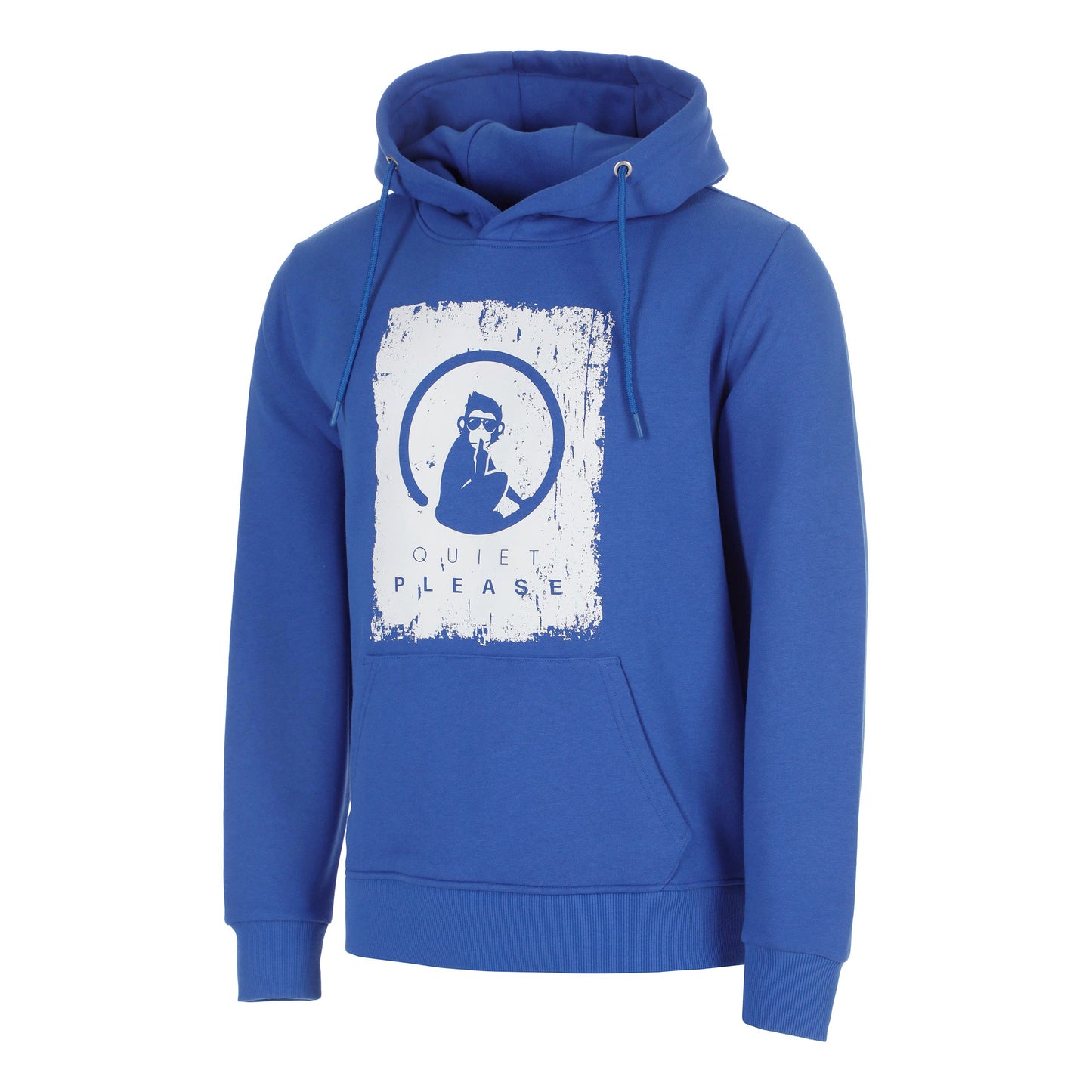 Quiet Please Crush Scraped Felpa con cappuccio Uomini-blu, bianco