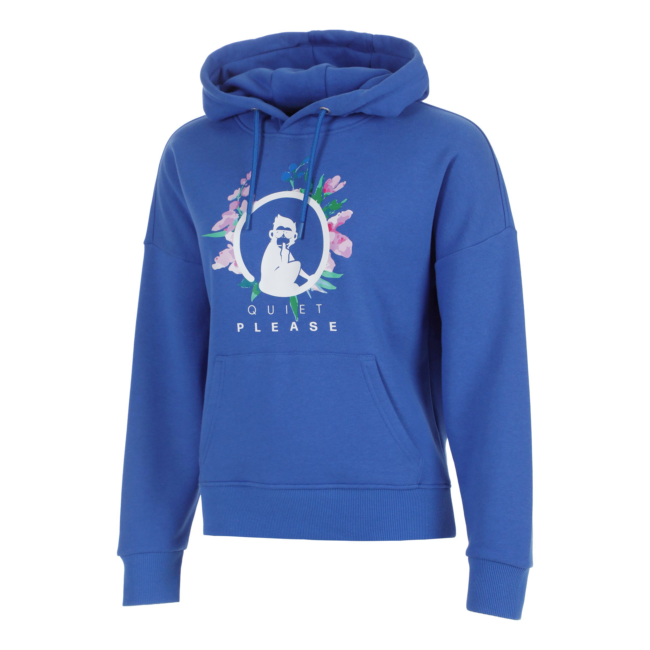 Quiet Please Crush Flower Logo Felpa con cappuccio Donna-blu, bianco
