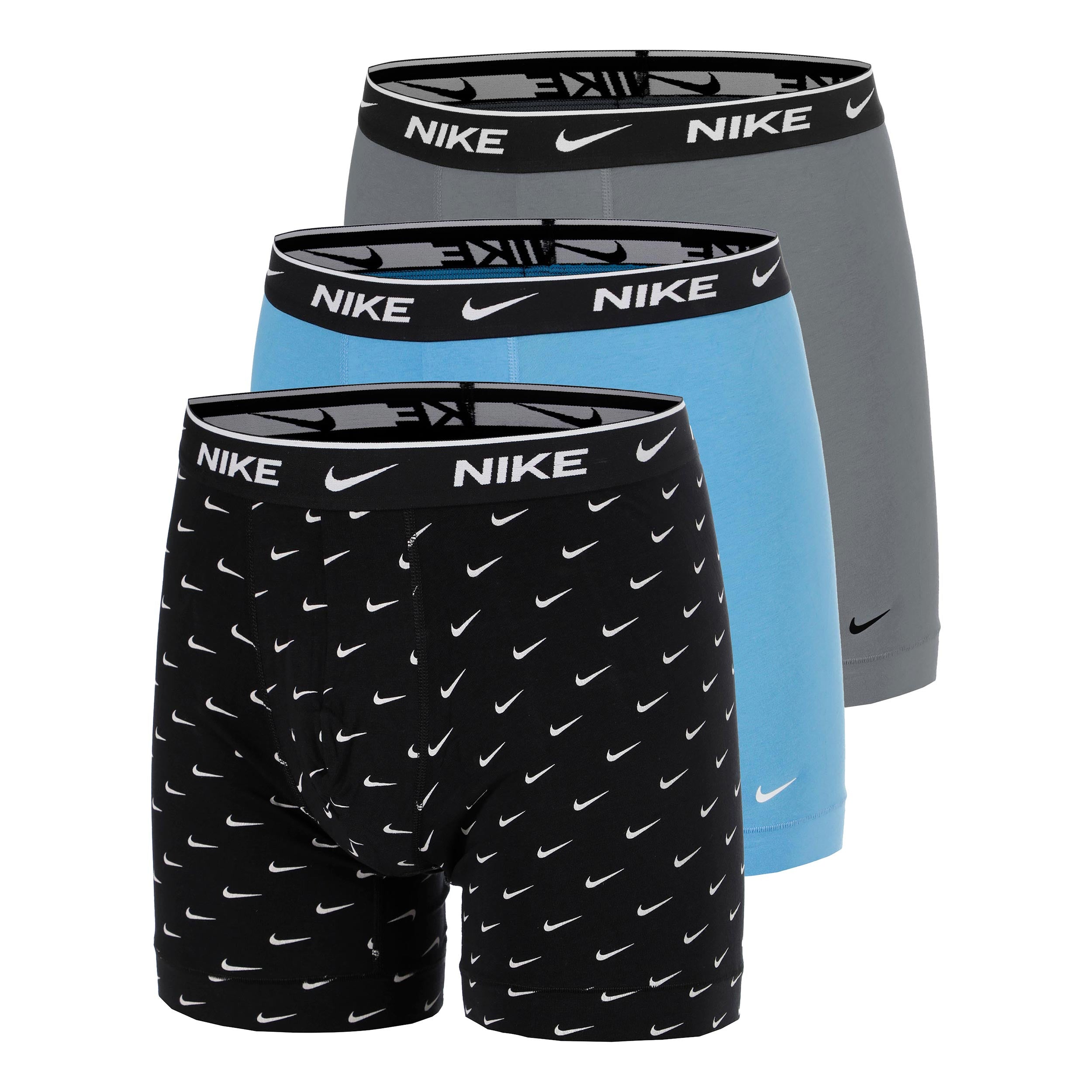 Nike Essential Cotton Stretch Boxer Confezione da 3 Uomini - nero, grigio