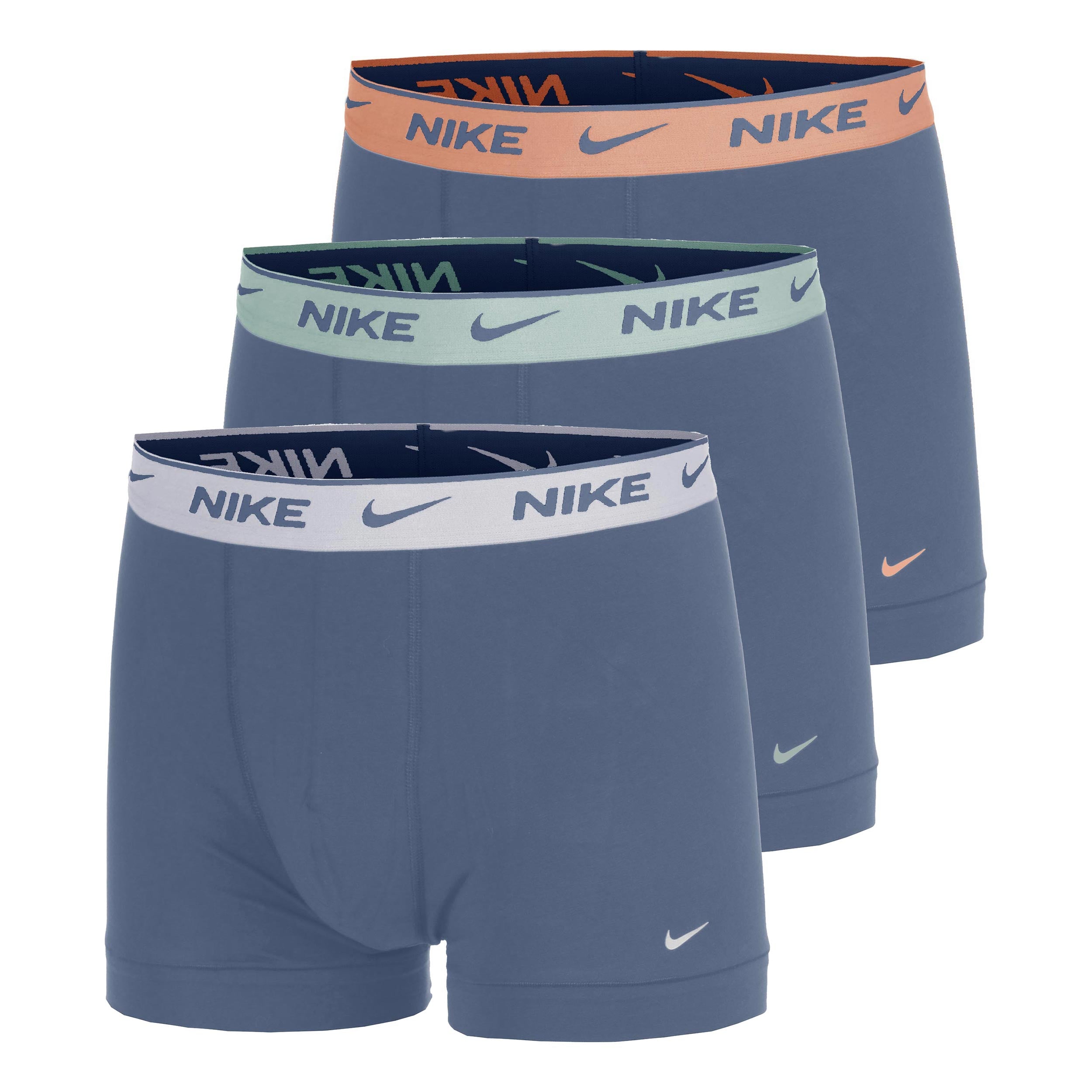Nike Essential Cotton Stretch Trunk Boxer Confezione da 3 Uomini - blu, arancione
