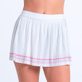 Woven Strokes Pleated Gonna Donna - bianco, rosa