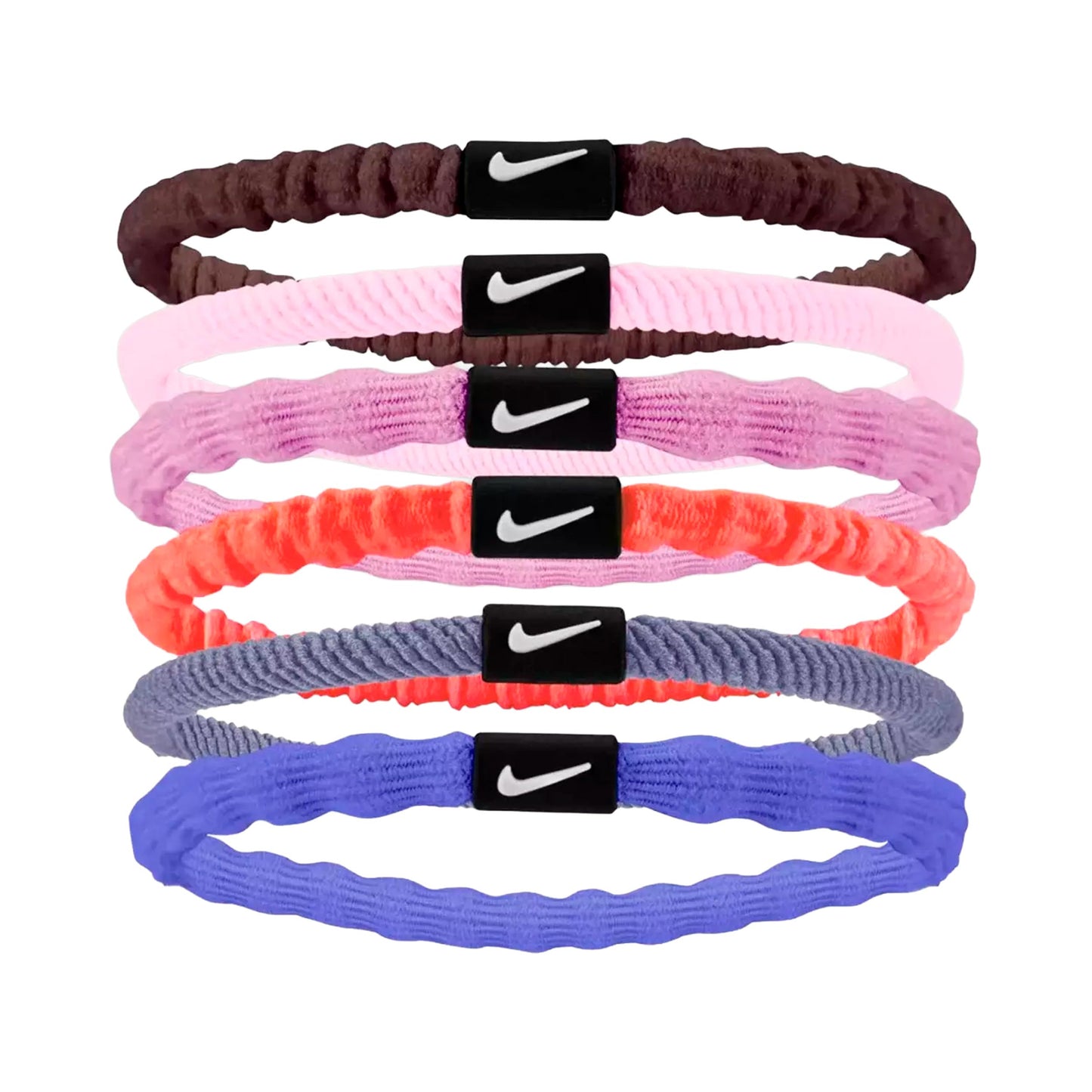 Nike Flex Hair Tie Fascia per capelli Confezione da 6 Unisex - rosa, bianco