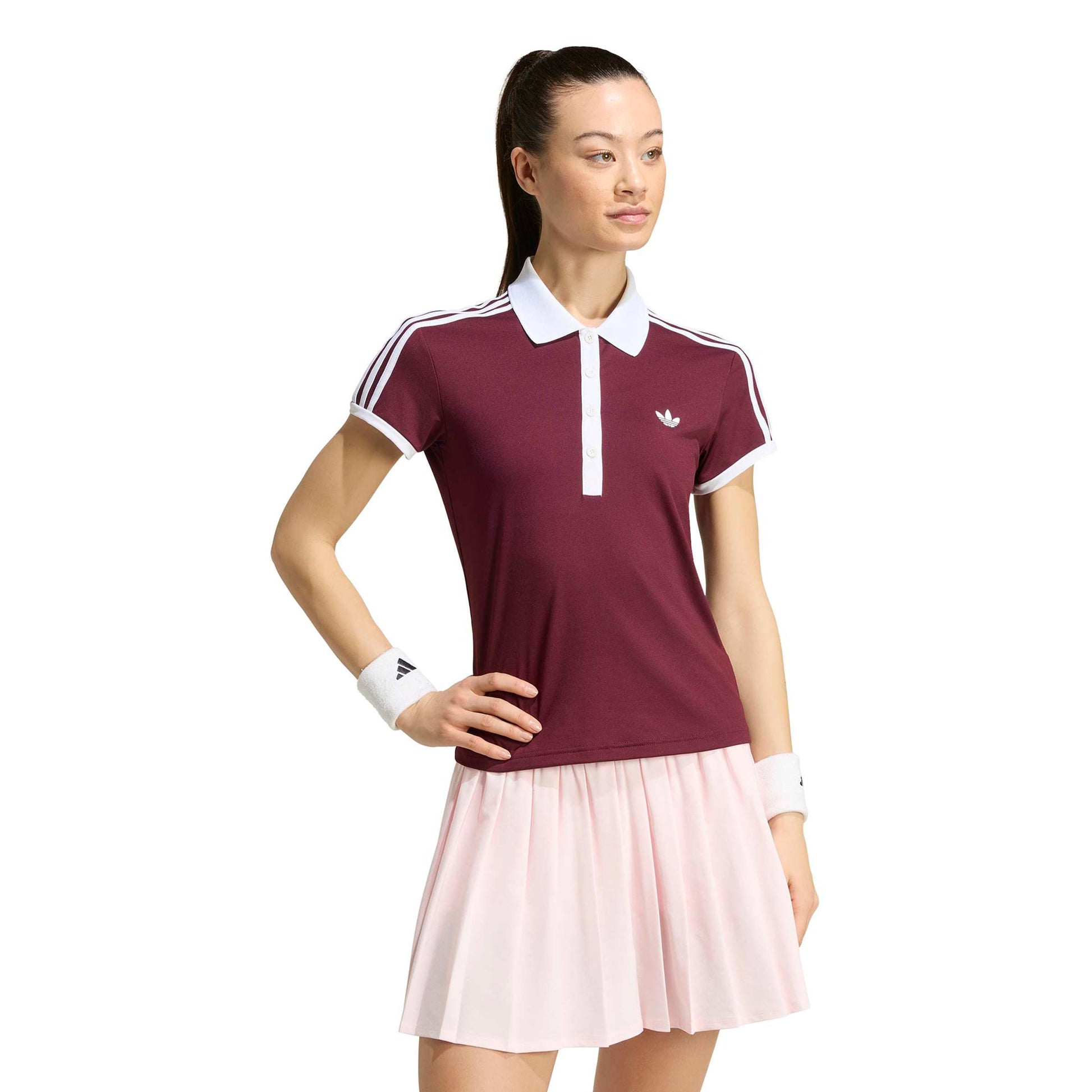 adidas Classics Polo Donna - vino rosso, bianco