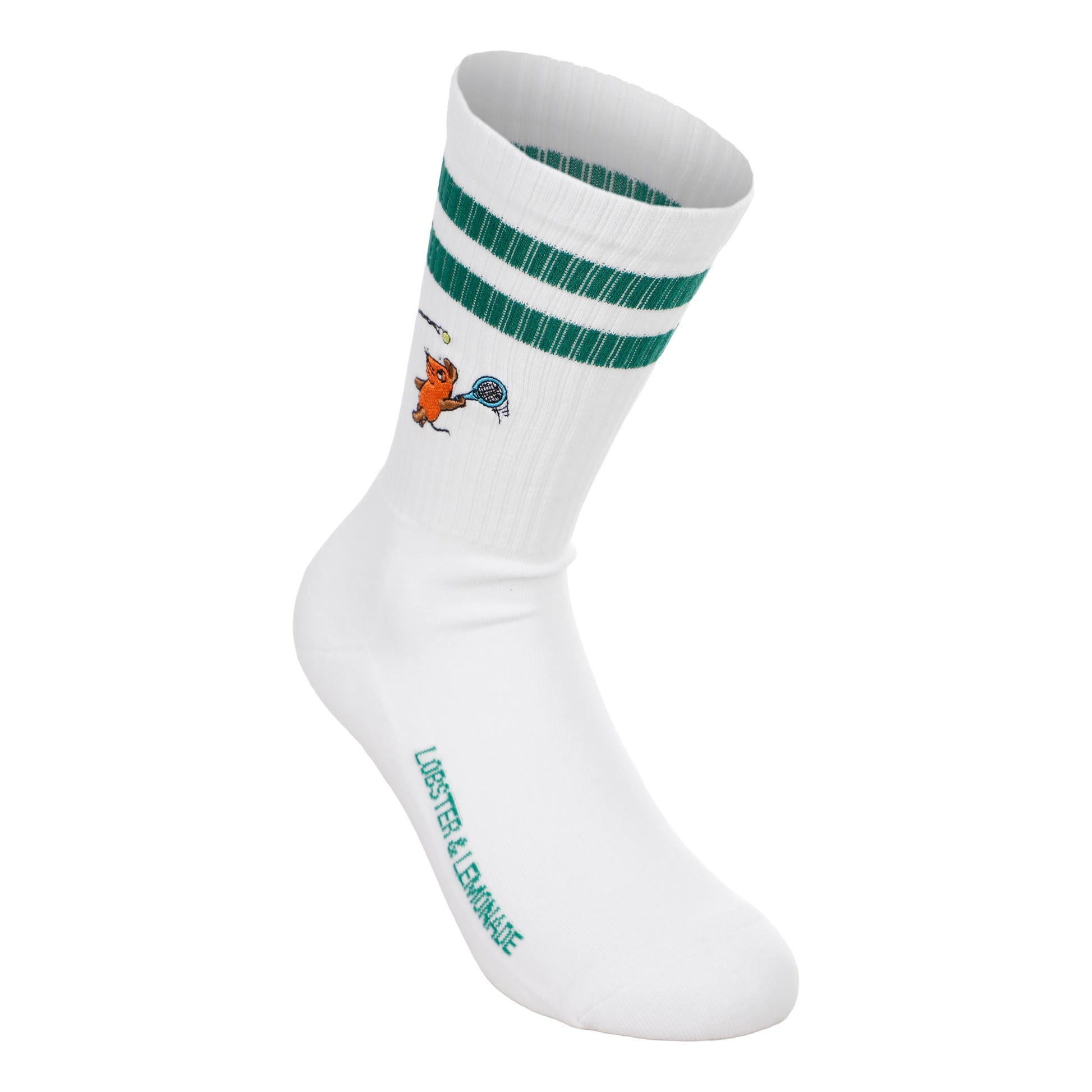 Lobster & Lemonade Maus Tennis Calzini sportivi Unisex - bianco, verde
