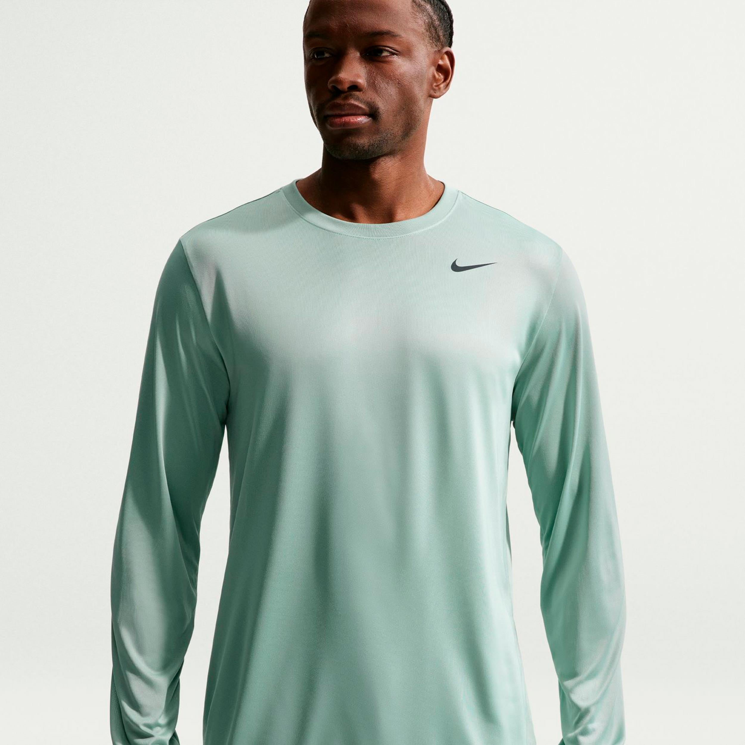 Nike Dri-Fit Manica lunga Uomini - grigio-verde, nero