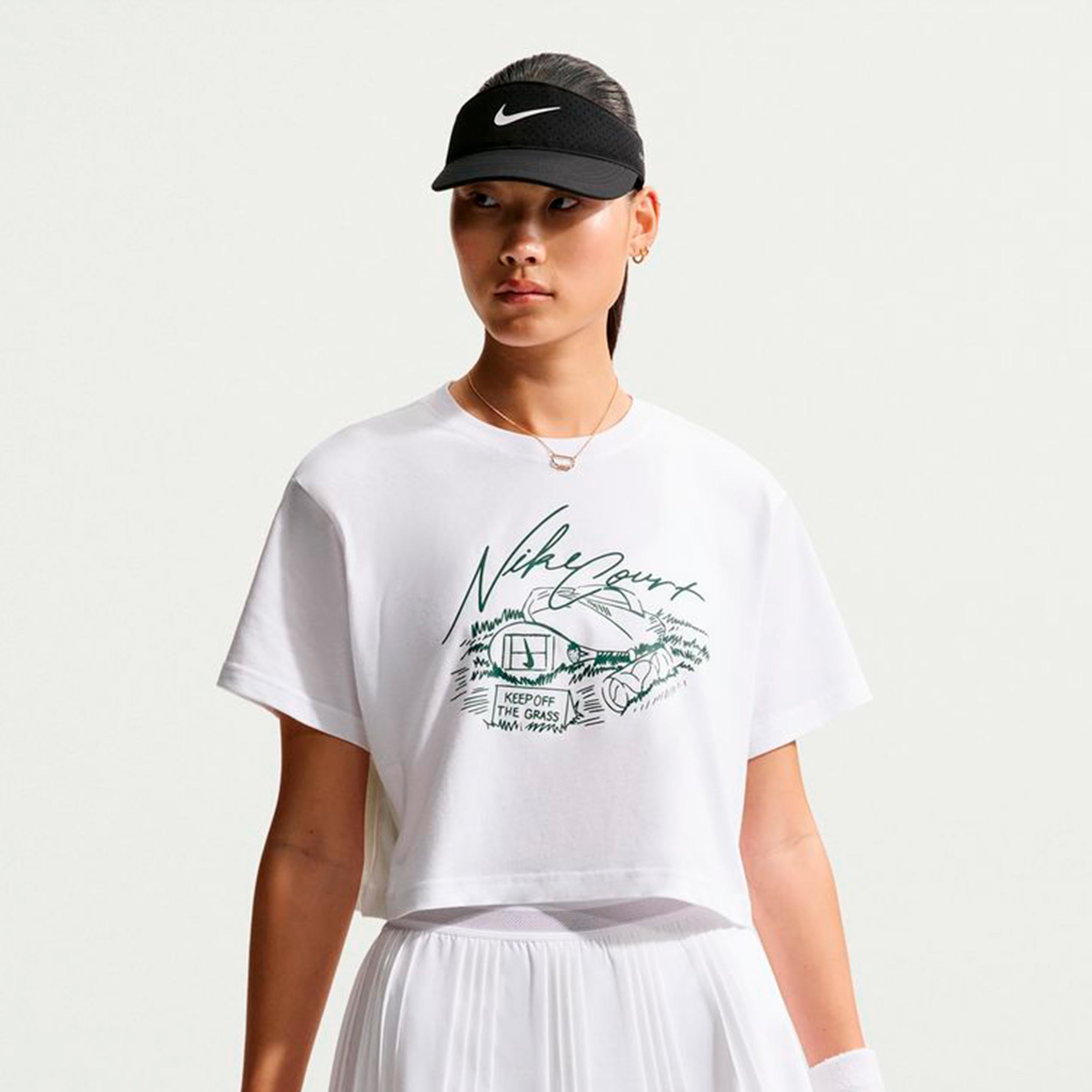 Nike Slam Crop Maglietta Donna - bianco