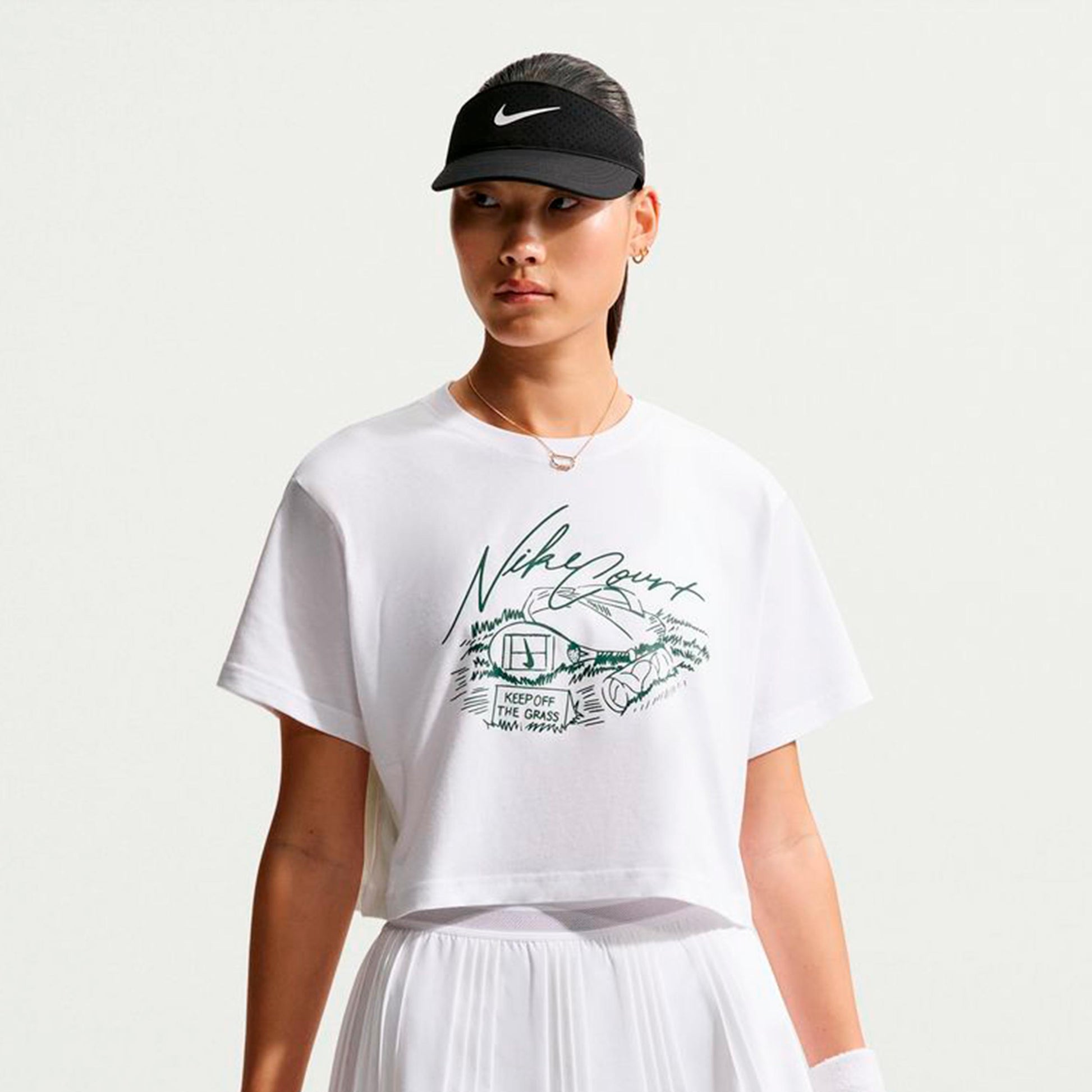 Nike Slam Crop Maglietta Donna - bianco