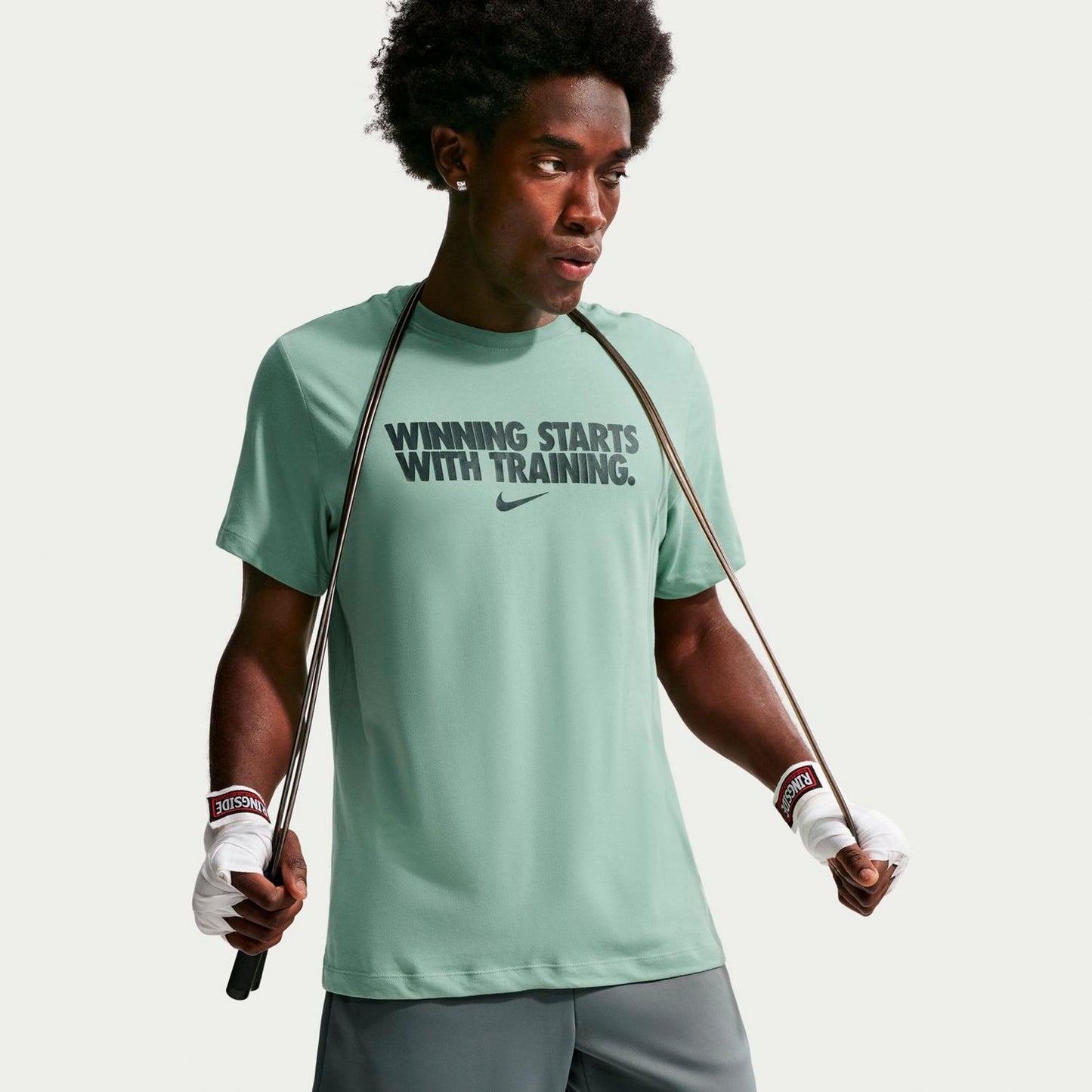 Nike Dri-Fit Winning Maglietta Uomini - grigio-verde, grigio