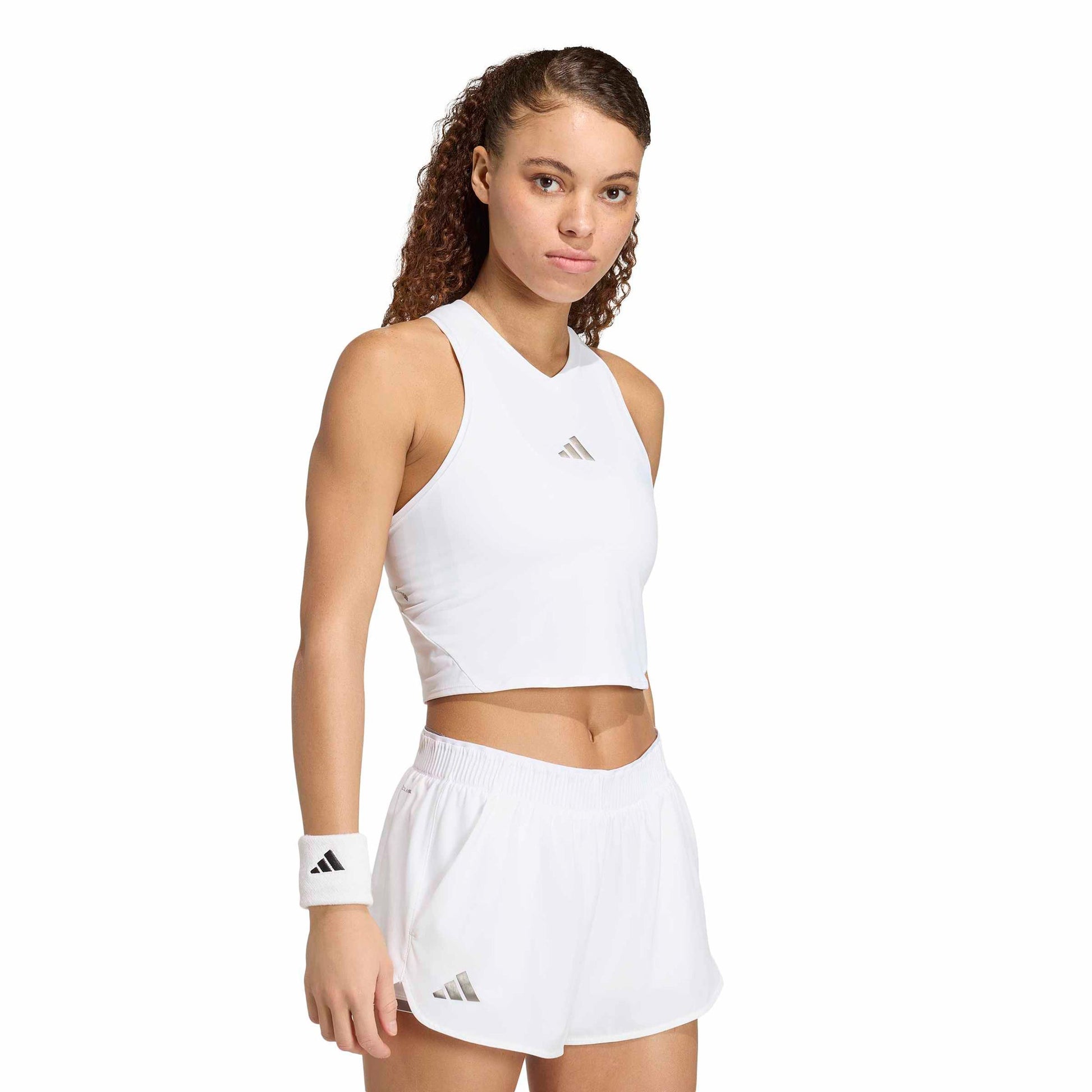 adidas Y- Pro Crop Canottiera Donna - bianco, nero