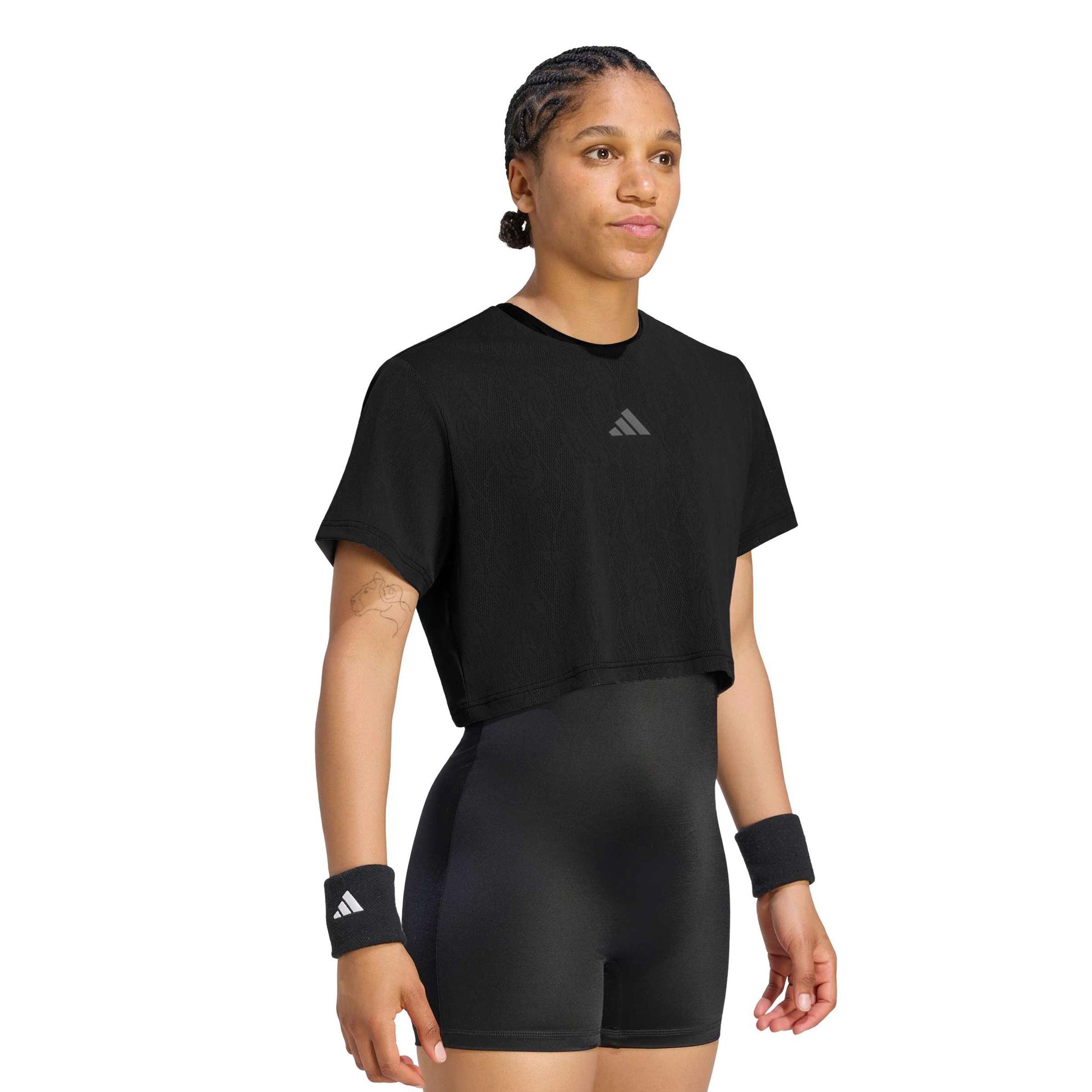 adidas Pro Crop Maglietta Donna - nero