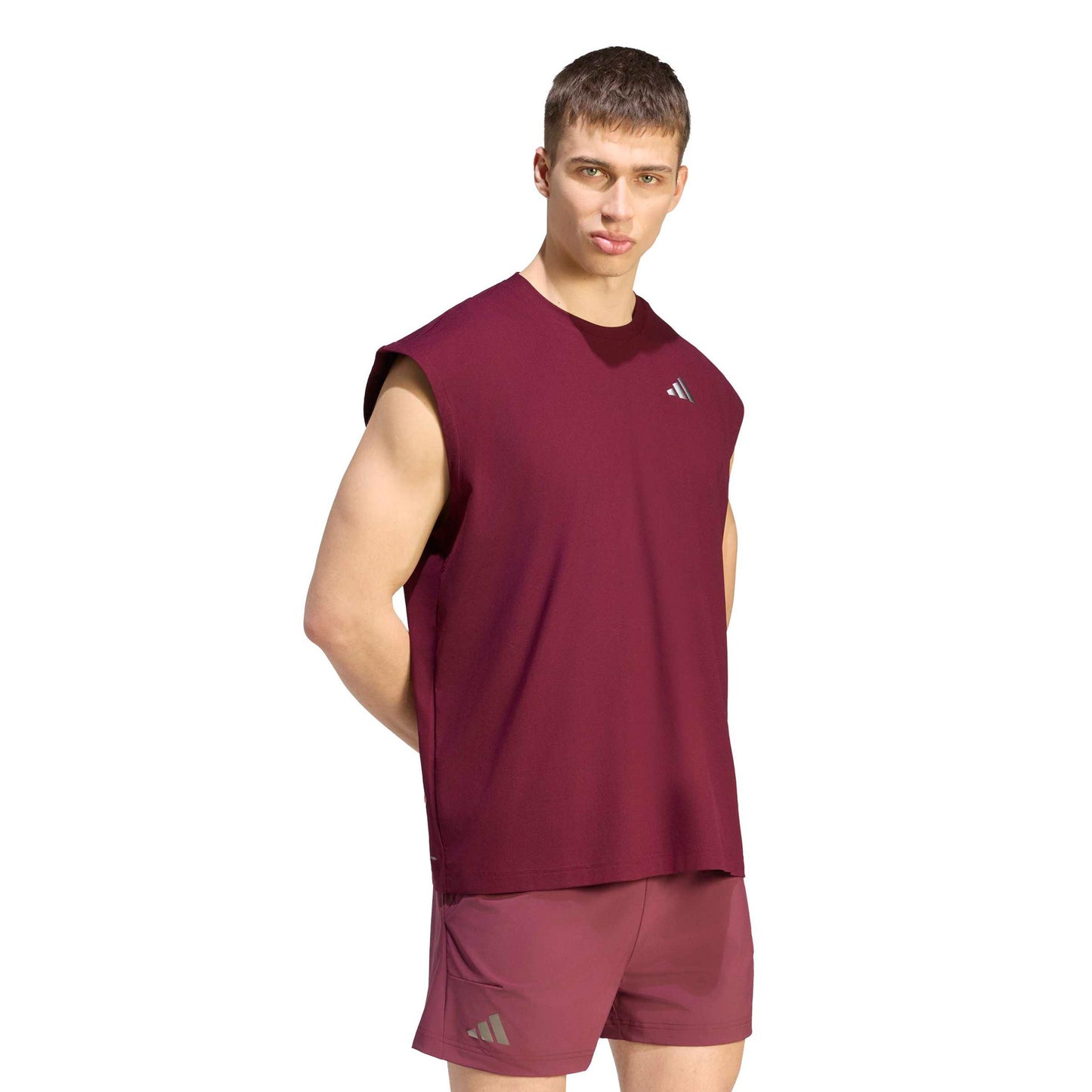 adidas Oversized Maglietta Uomini - vino rosso