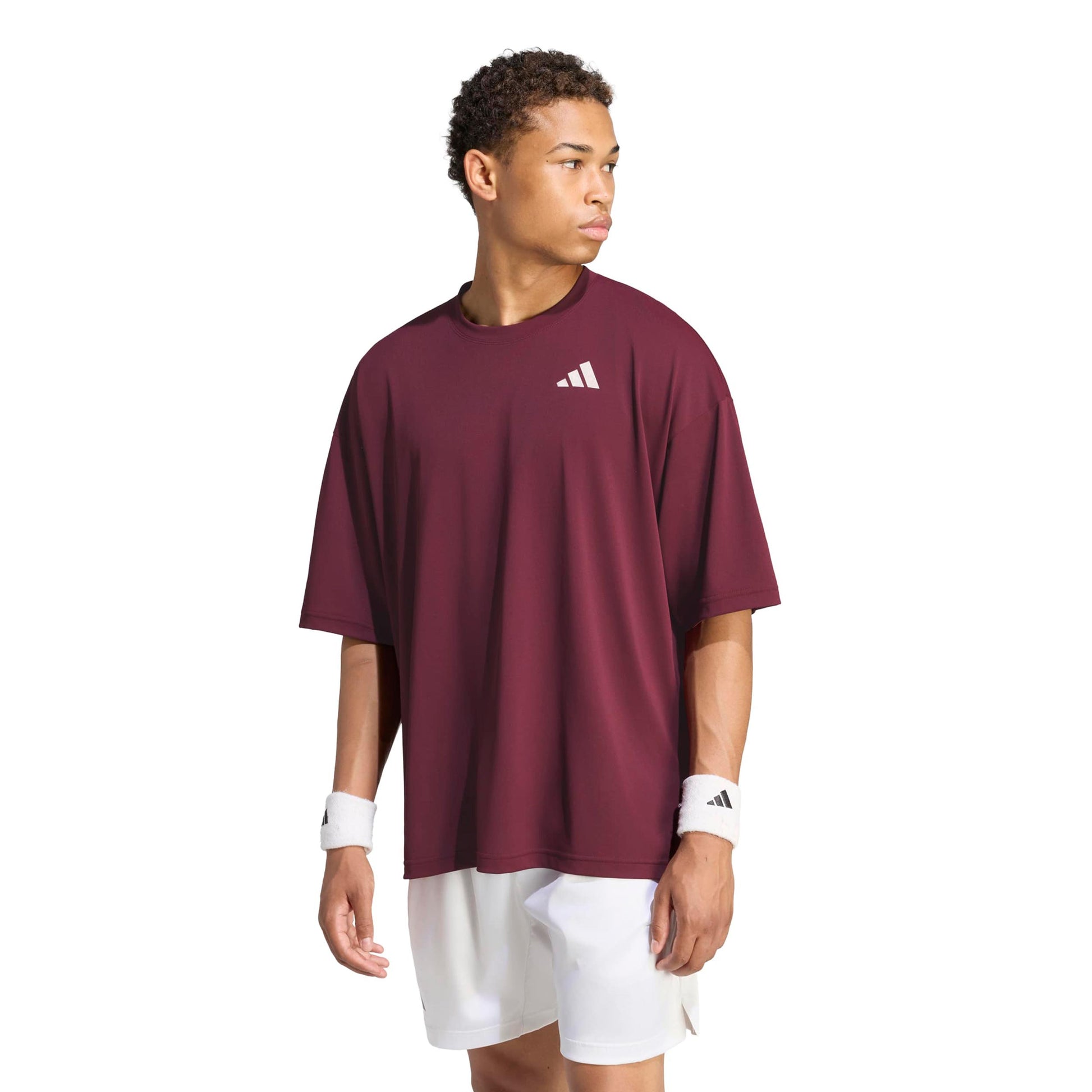 adidas Oversized Maglietta Uomini - vino rosso