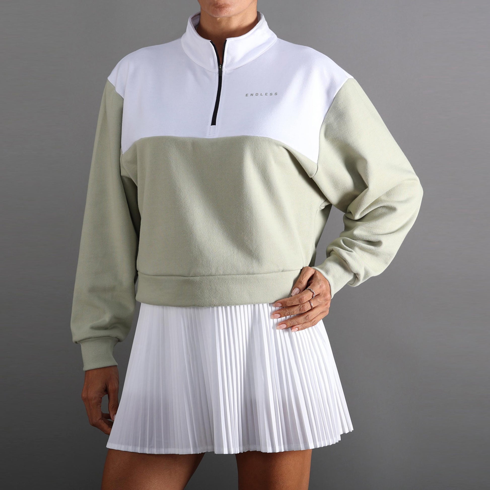 Endless VIBE Felpa Donna - bianco, oliva