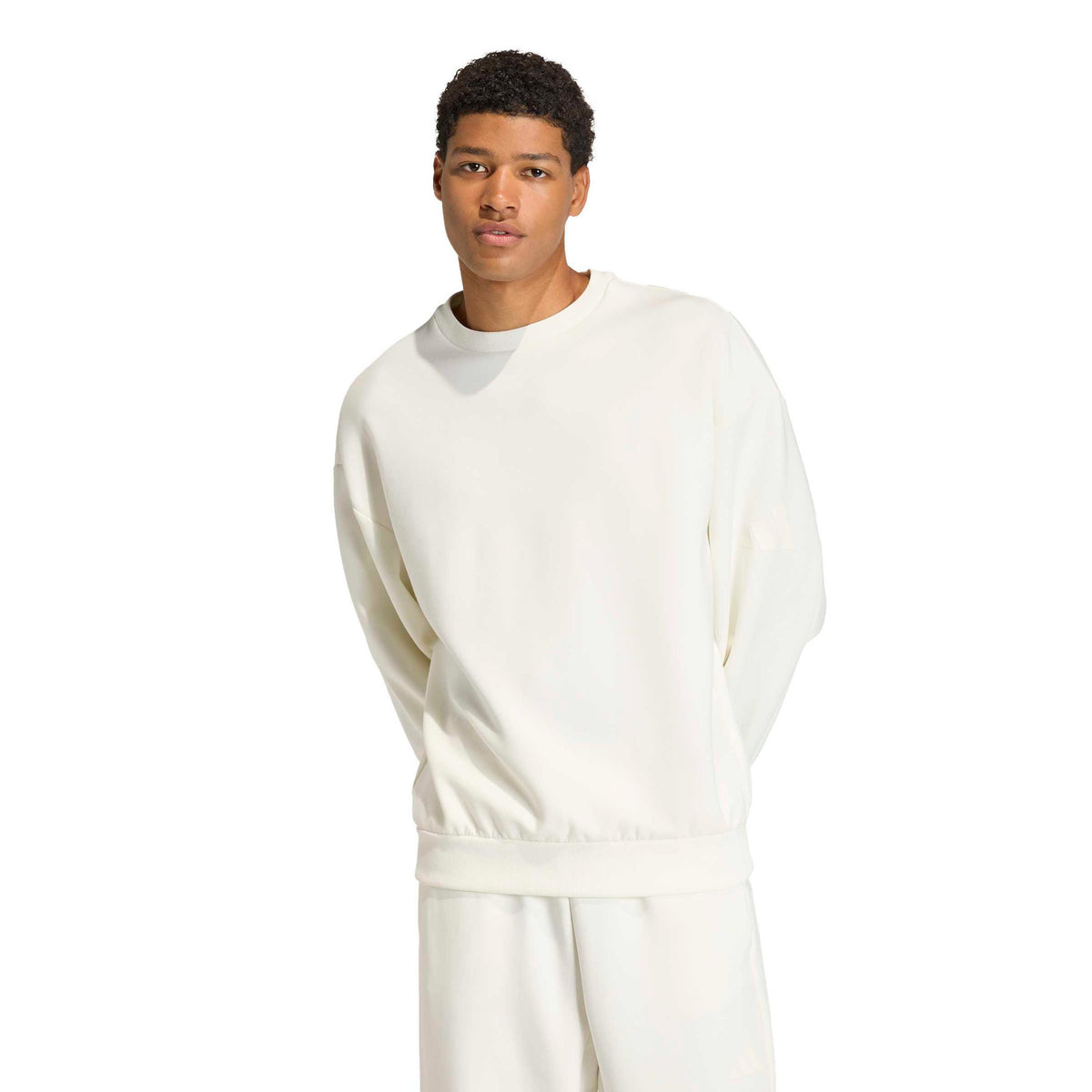 adidas Soft Lux Crew Felpa Uomini - bianco sporco