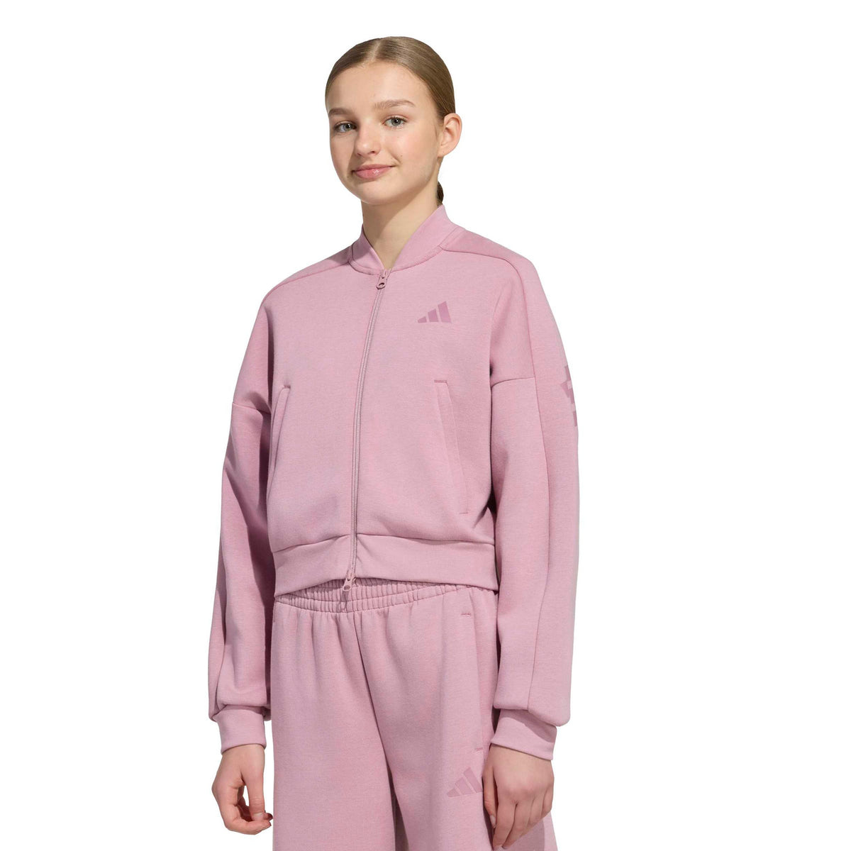 adidas 3Stripes Felpa Ragazze - rosa antico