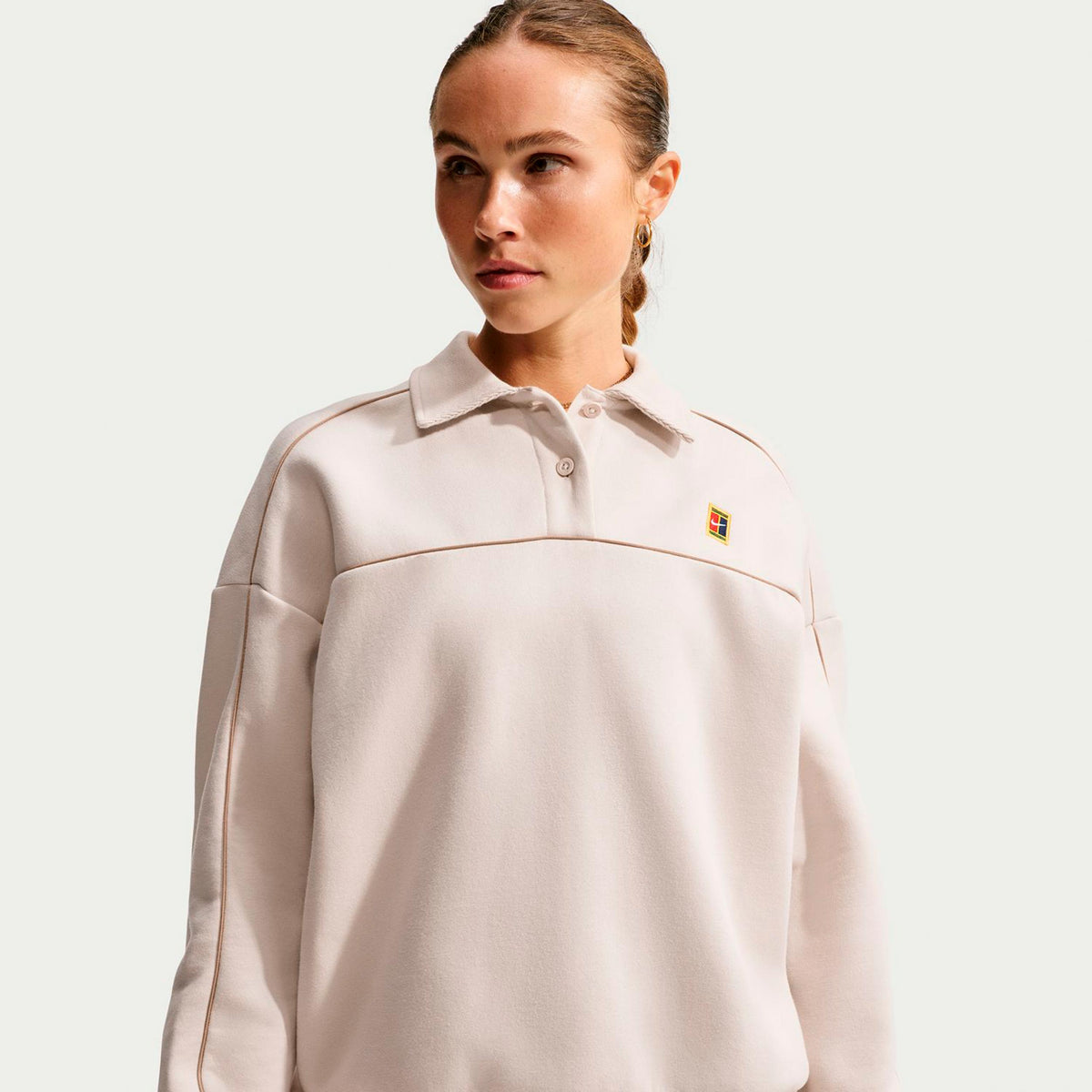 Nike Court Manica lunga Donna - crema