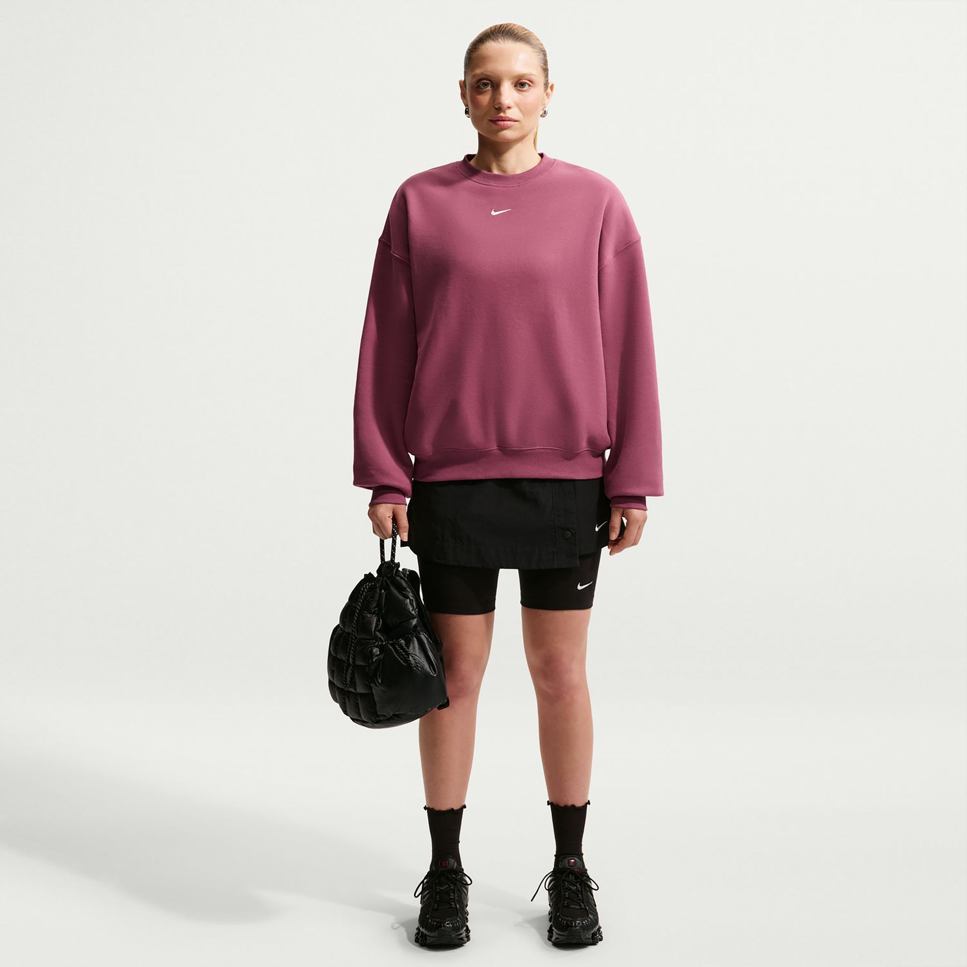 Nike Studio Fleece Felpa Donna - malva