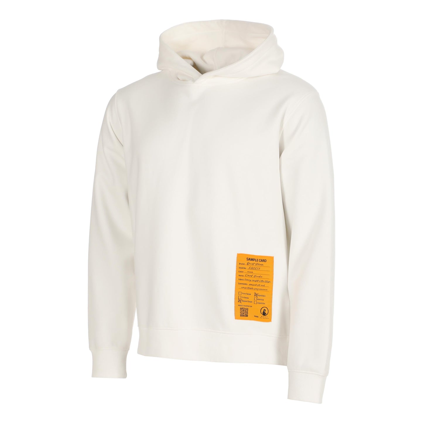 Quiet Please Sample Card Loose Fit Felpa con cappuccio Uomini - crema