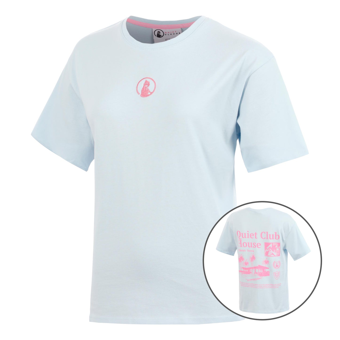 Quiet Please Club House Boyfriend Maglietta Donna - blu chiaro