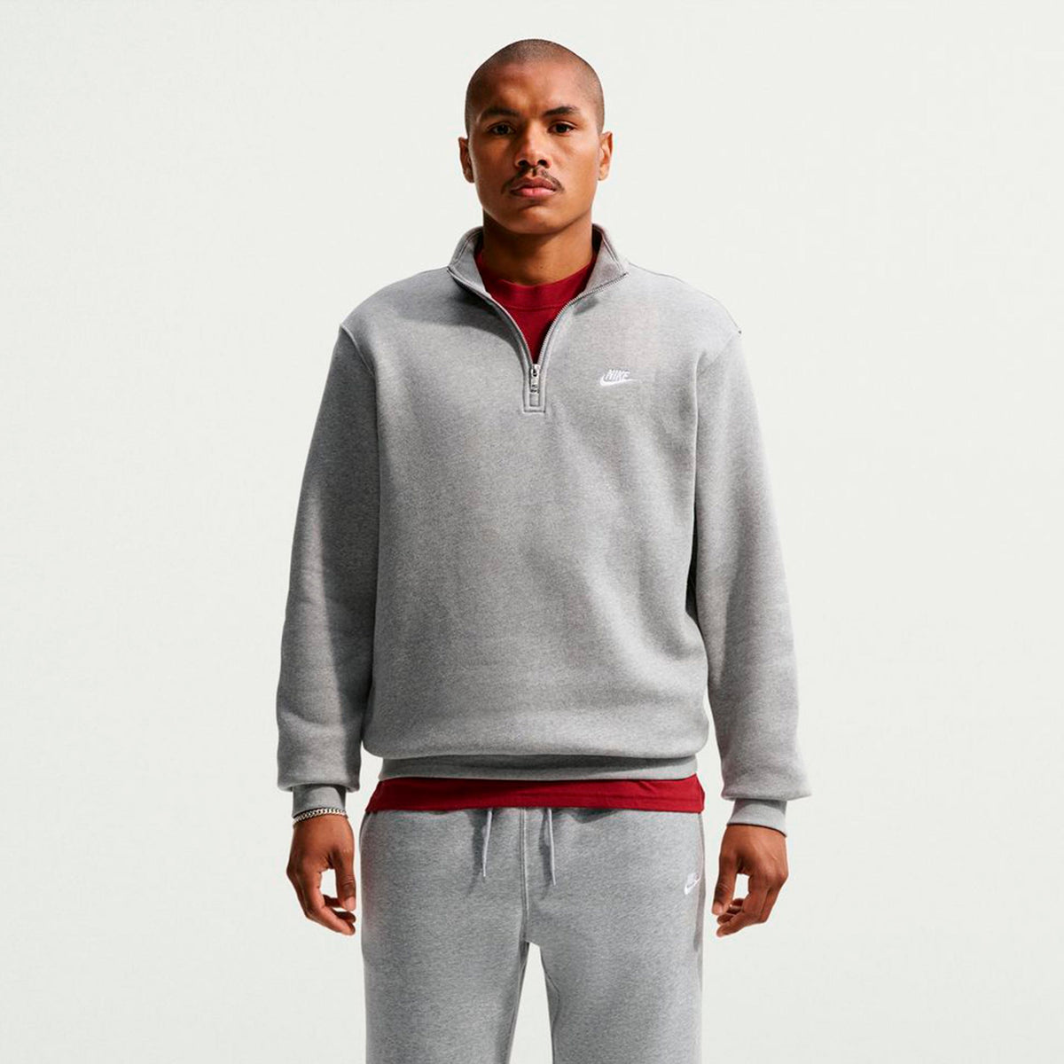 Nike 1/2-Zip Fleece Felpa Uomini - grigio