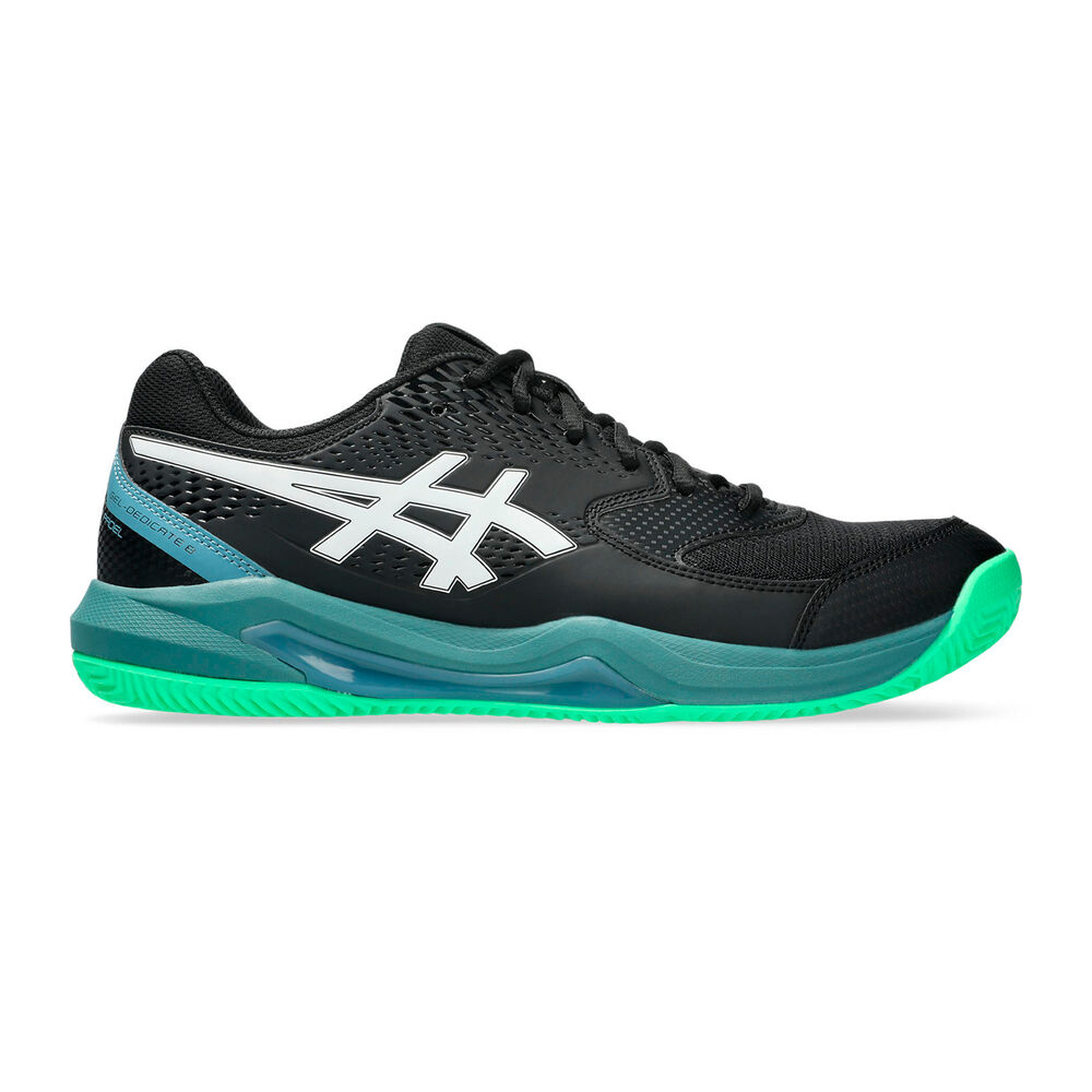 Asics Para Hombre. 1041A414 Zapatillas Gel-Dedicate 8 Padel Negro, Verde (41.5), Plano, Cordones, Casual, Deportivo, Multideporte-image