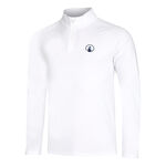 Abbigliamento da tennis Quiet Please Quiet Please Big Serve 1/4 Zip Manica Lunga Uomini-Bianco