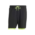Abbigliamento adidas adidas 7in Club 2In1 Pantaloncini Uomini-Nero,Verde Neon
