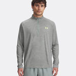 Abbigliamento Da Tennis Under Armour Tech Textured 1/2 Zip-GRY Long-Sleeves