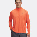Abbigliamento Under Armour Under Armour Tech Textured Half-Zip Manica Lunga Uomini-Arancione