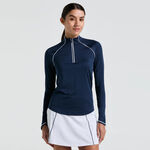 Abbigliamento Original Penguin Original Penguin Solid Sun Protection Manica Lunga Donna - Blu Scuro