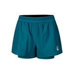 Abbigliamento Quiet Please Quiet Please Create Rematch 2in1 Pantaloncini Donna-Color Petrolio,Bianco
