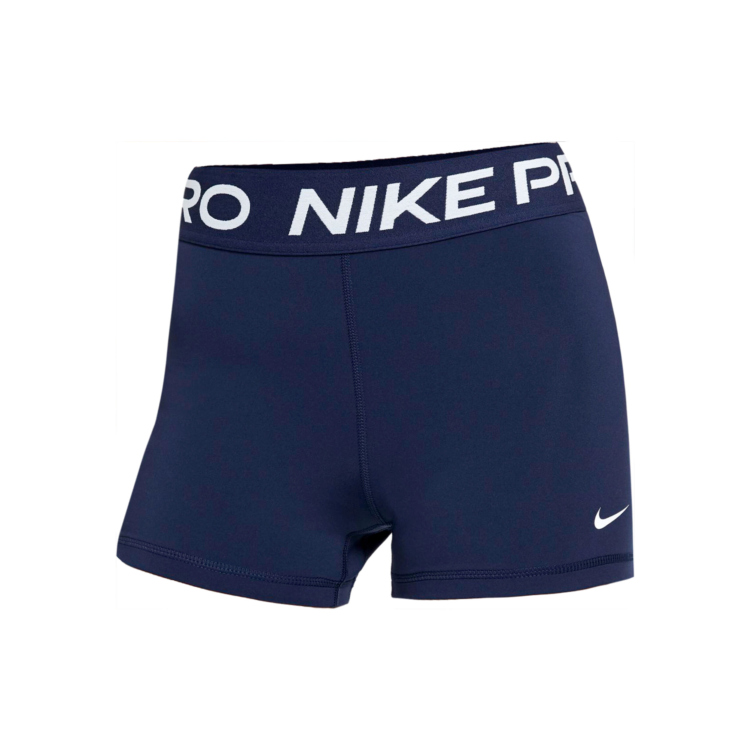 Buy Nike Pro 3in Pantaloncino Attillato Donna Blu Scuro Bianco online Padel Point IT