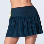 Abbigliamento Lucky in Love Lucky in Love Racer Rib Pleated Gonna Donna - blu scuro, giallo